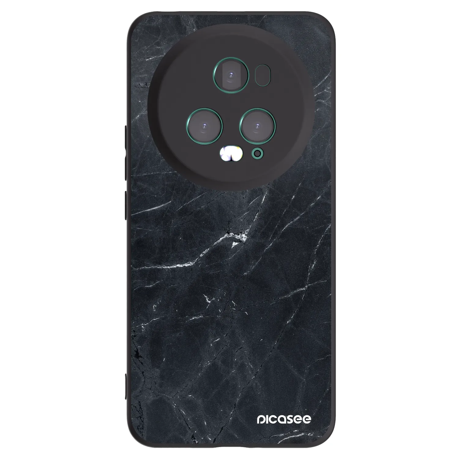 Picasee crna silikonska maskica za Honor Magic5 Pro - Black marble