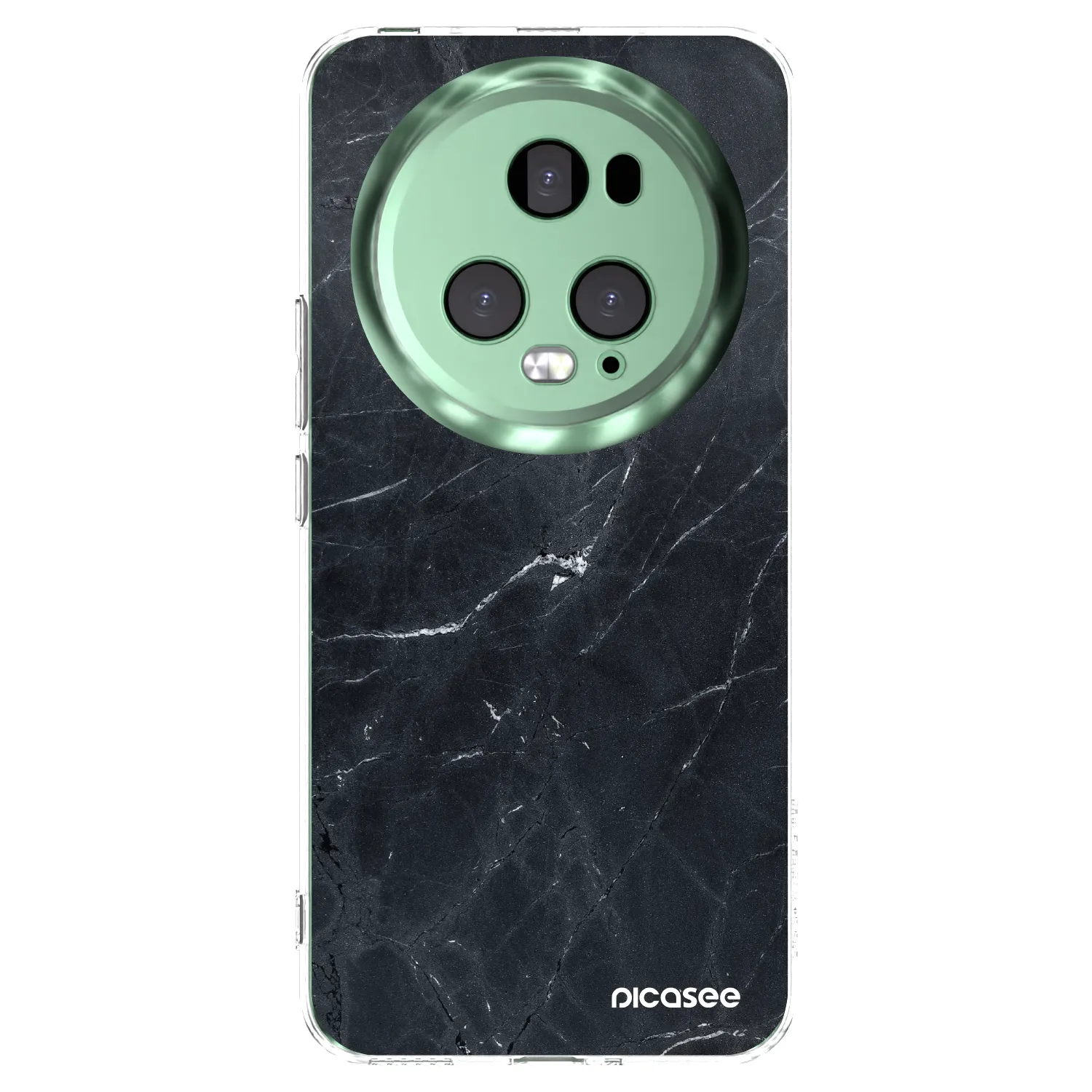 Picasee silikonska prozirna maskica za Honor Magic5 Pro - Black marble