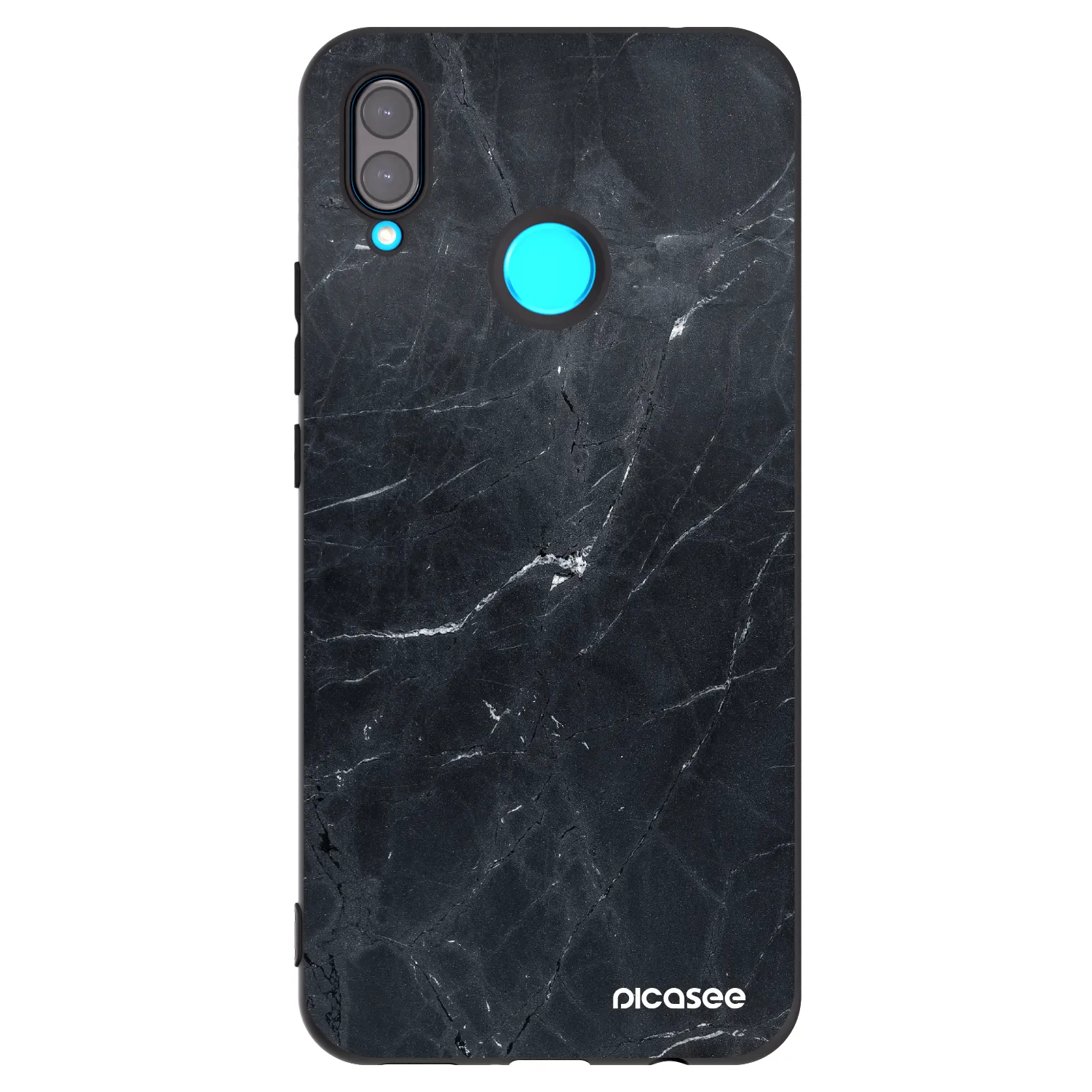 Picasee crna silikonska maskica za Huawei Nova 3 - Black marble