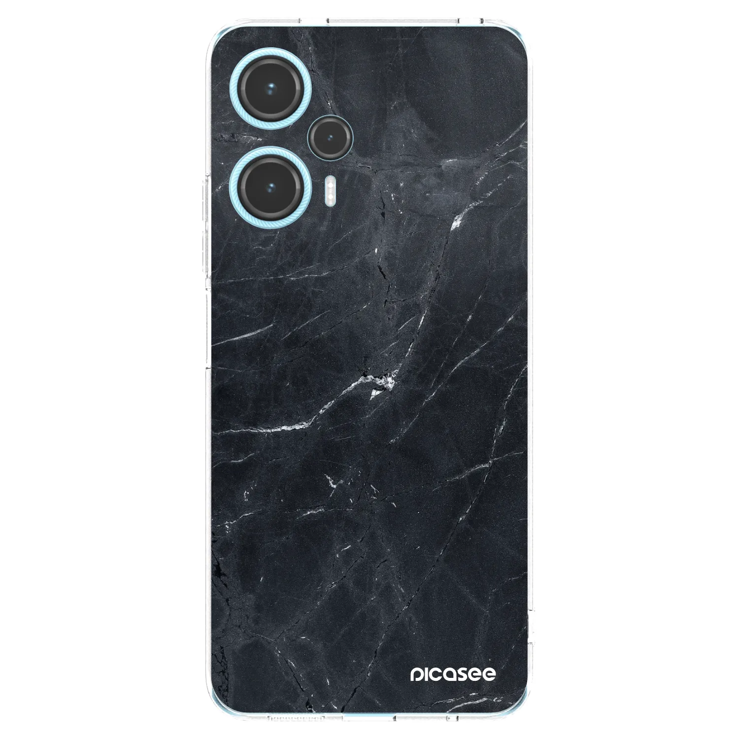 Picasee silikonska prozirna maskica za Xiaomi Poco F5 - Black marble