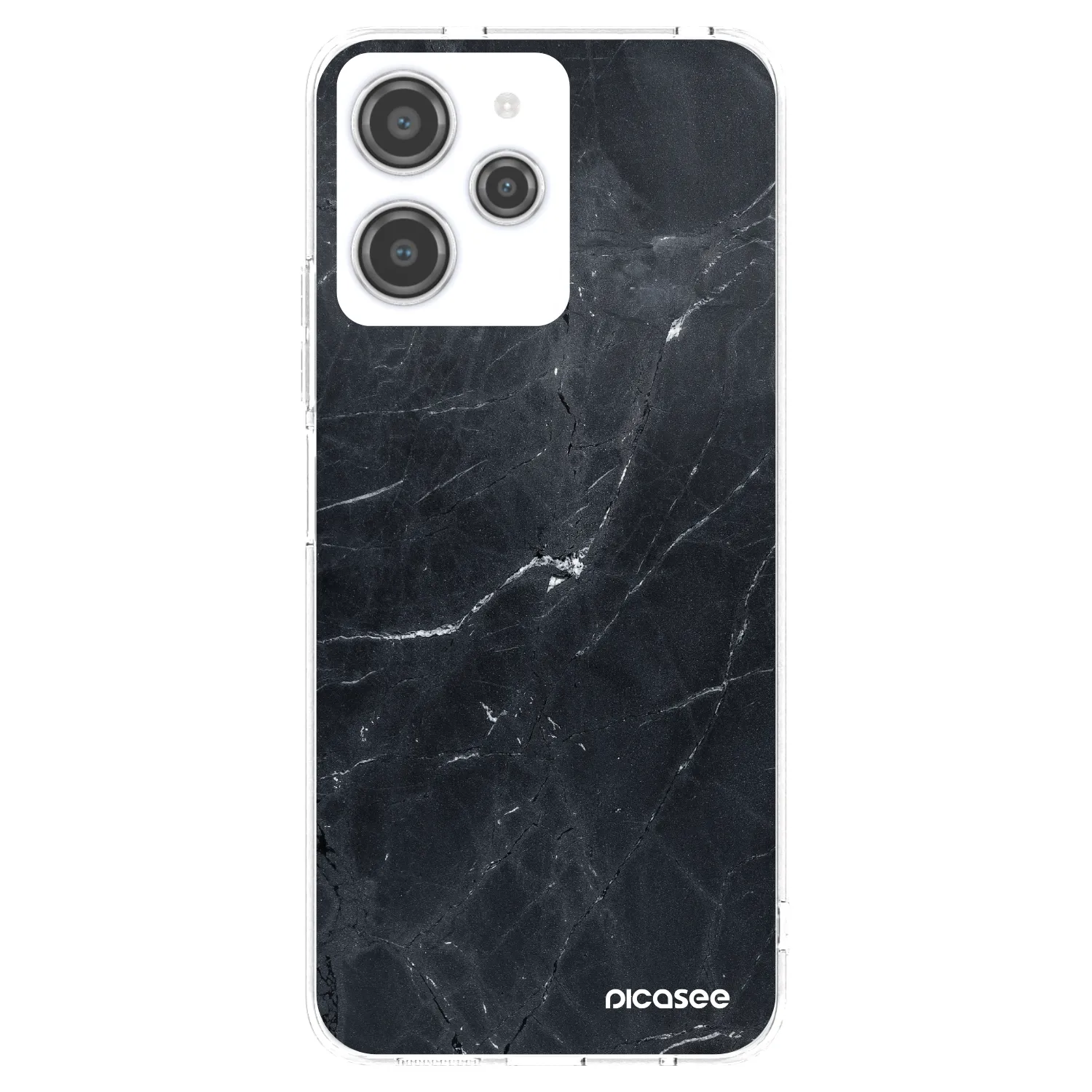 Picasee silikonska prozirna maskica za Xiaomi Redmi 12 4G - Black marble