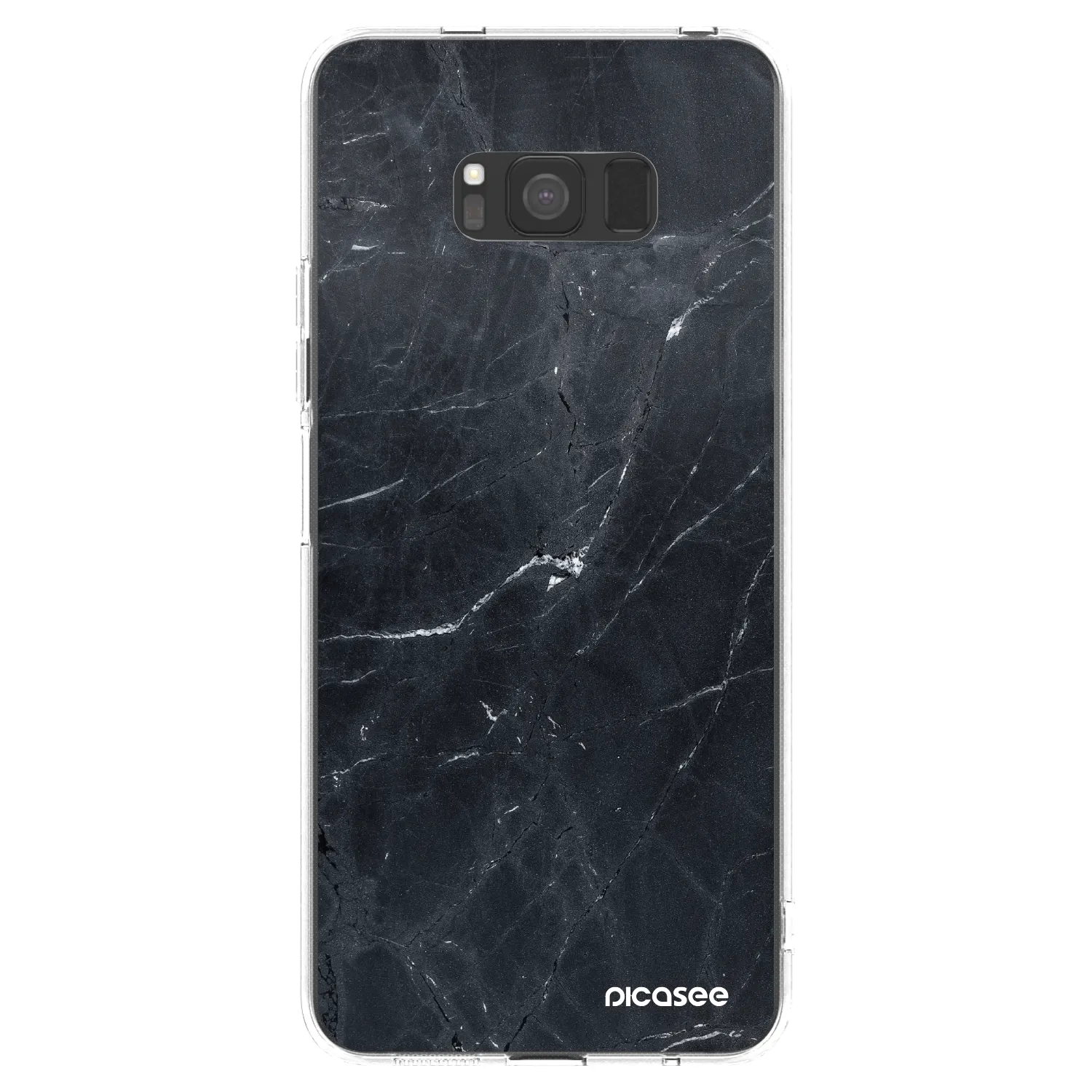 Picasee silikonska prozirna maskica za Samsung Galaxy S8 G950F - Black marble