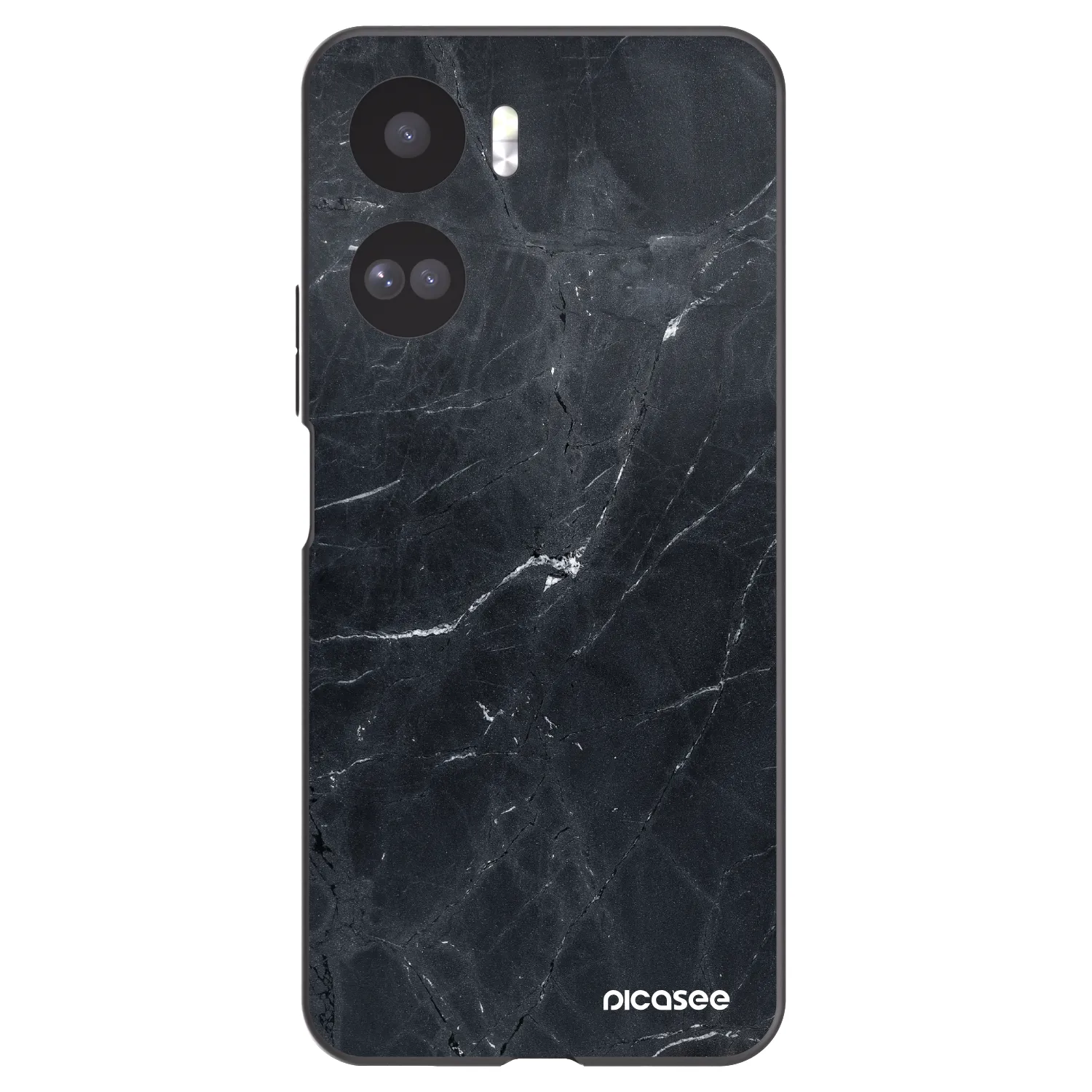Picasee crna silikonska maskica za Honor 90 Lite 5G - Black marble