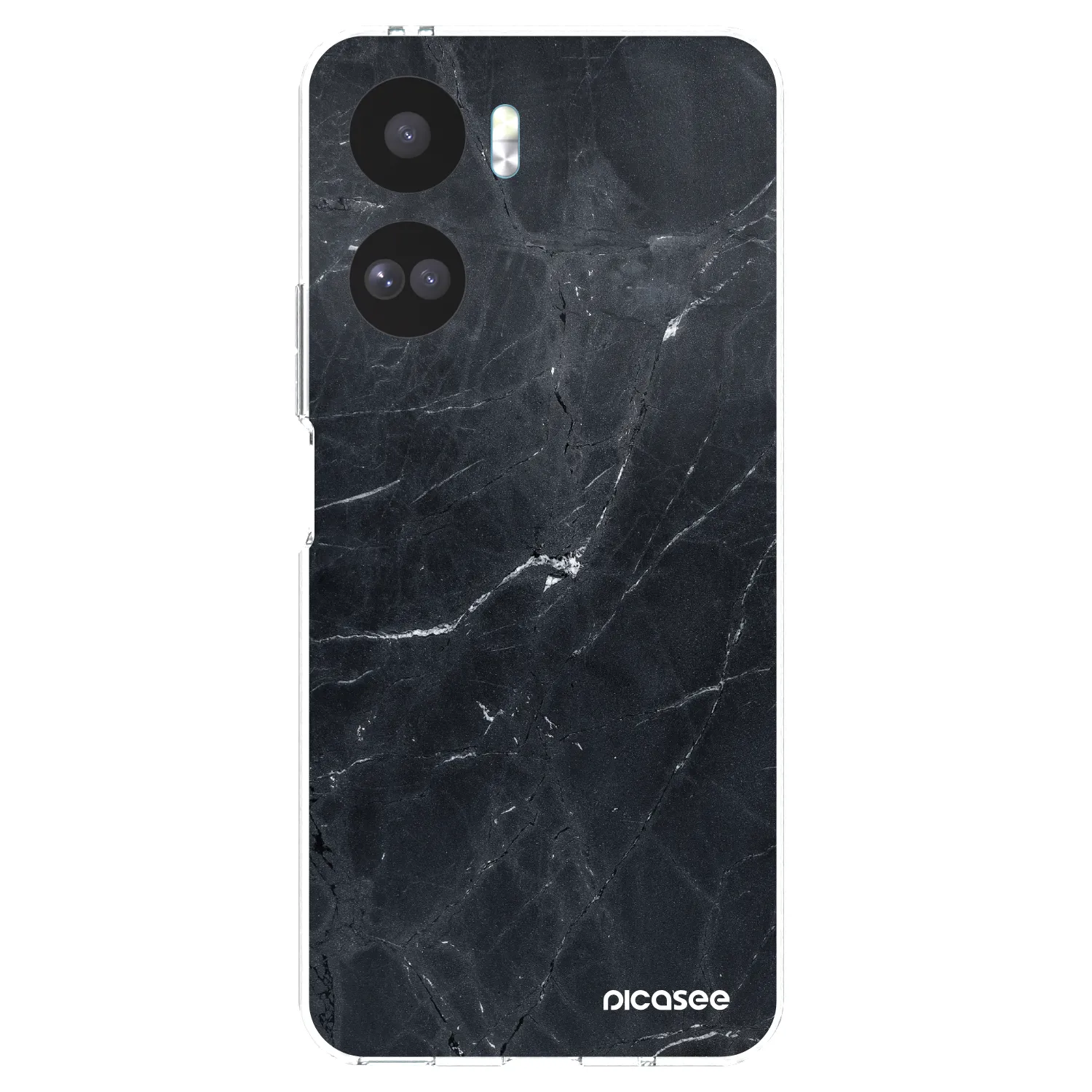 Picasee silikonska prozirna maskica za Honor 90 Lite 5G - Black marble