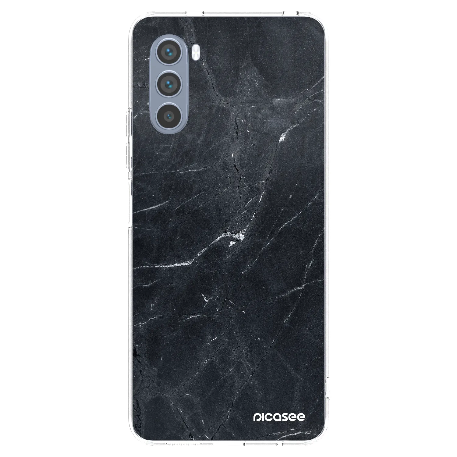Picasee silikonska prozirna maskica za Motorola Moto G62 - Black marble