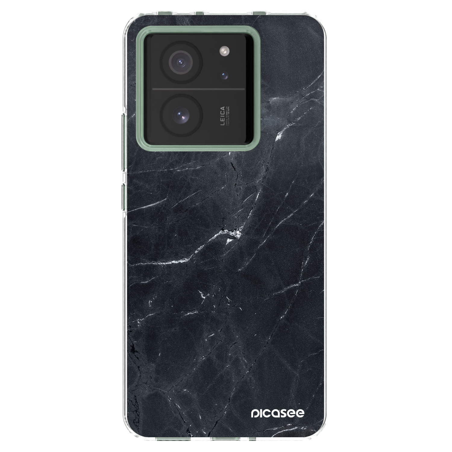Picasee silikonska prozirna maskica za Xiaomi 13T Pro - Black marble