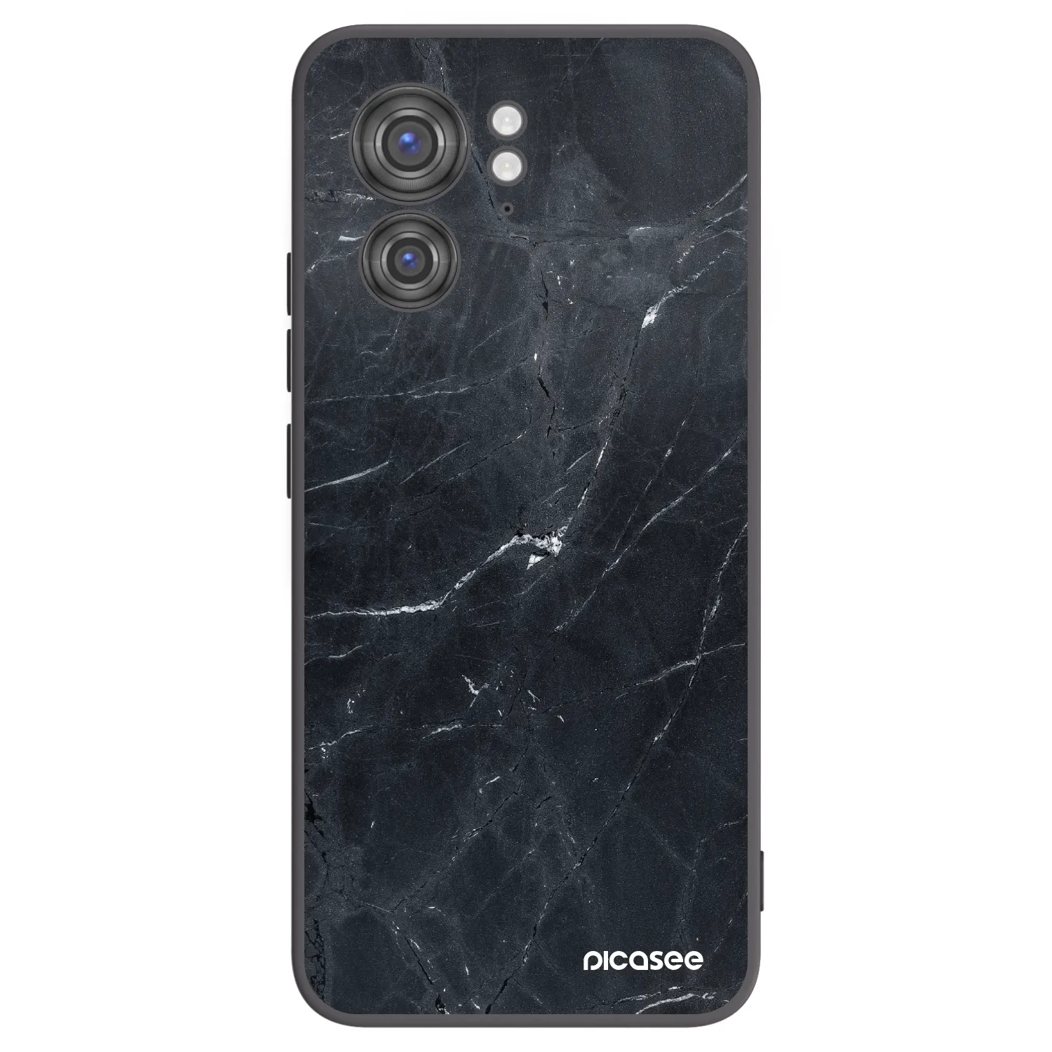 Picasee crna silikonska maskica za Motorola Edge 40 - Black marble