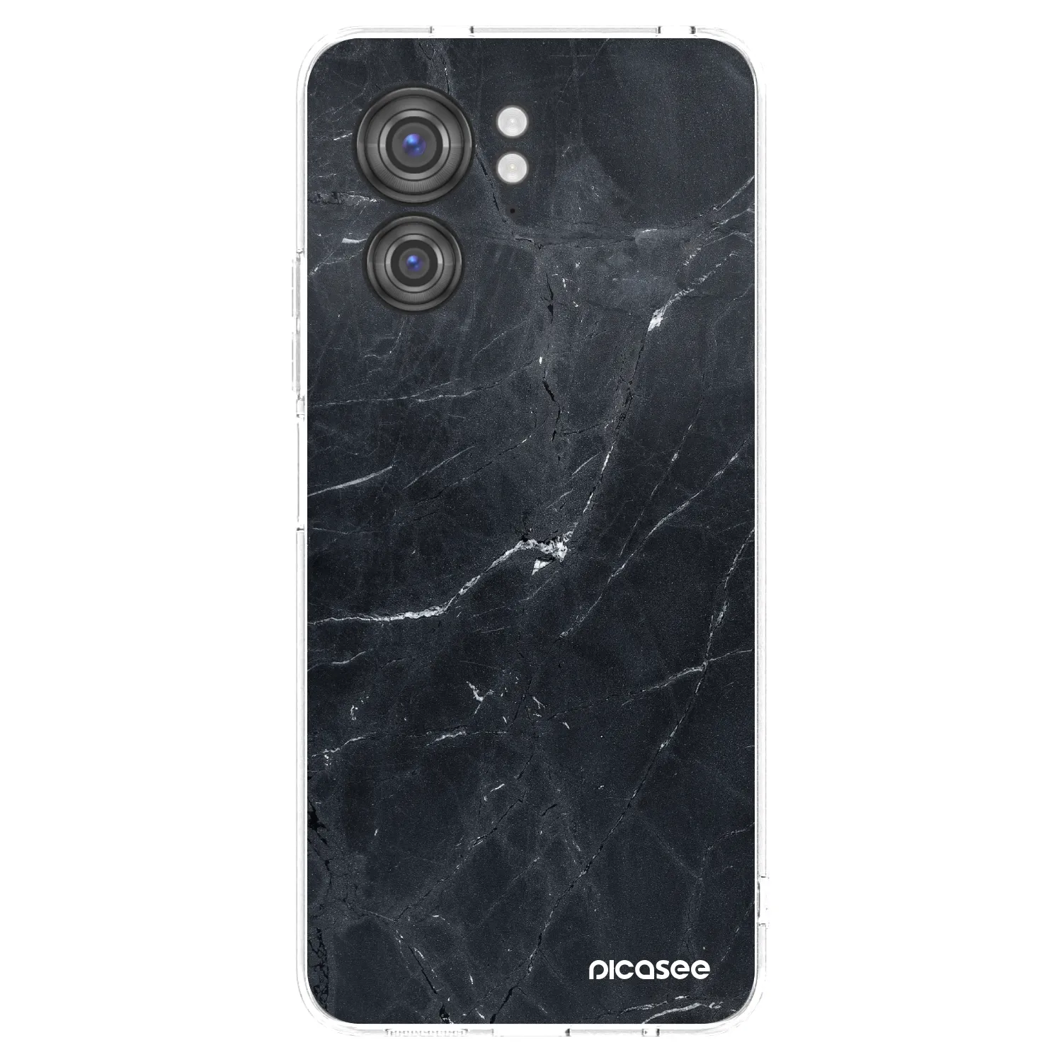 Picasee silikonska prozirna maskica za Motorola Edge 40 - Black marble