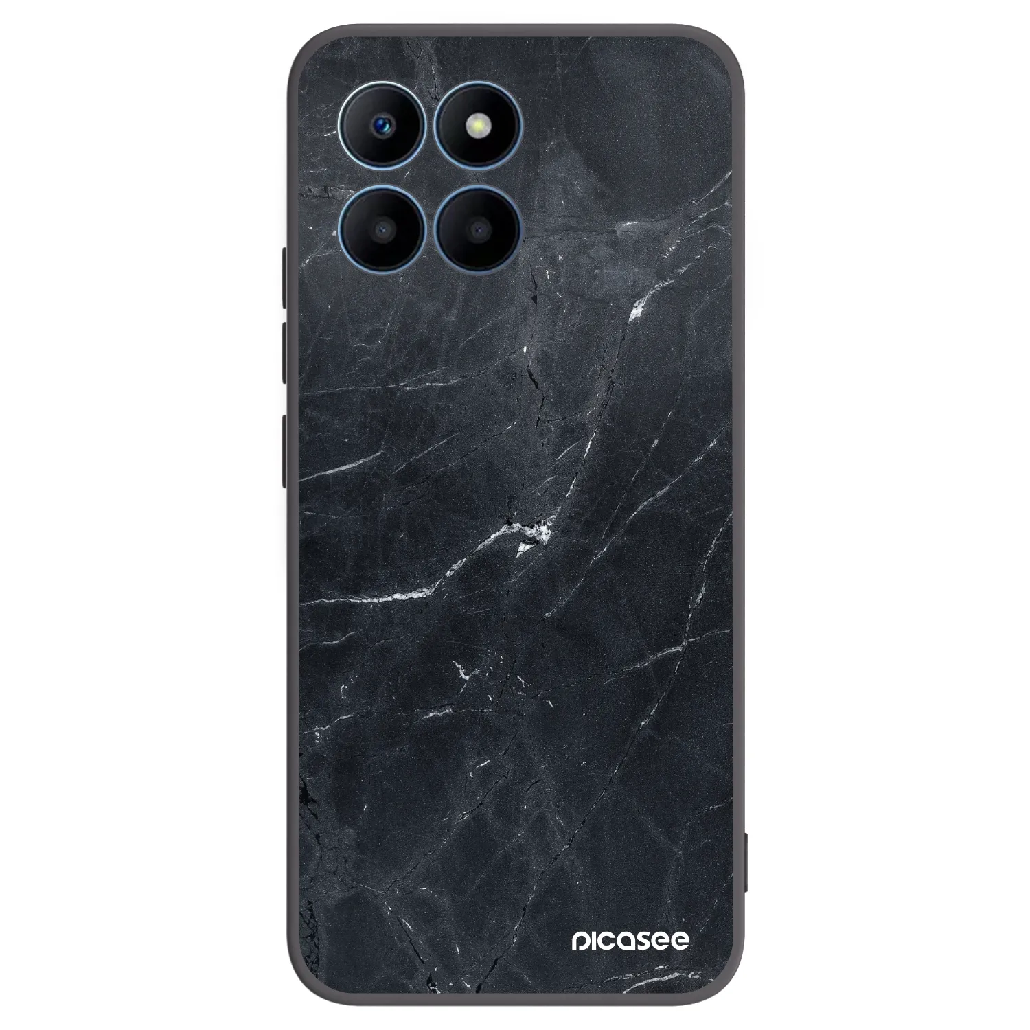 Picasee crna silikonska maskica za Honor 70 Lite - Black marble