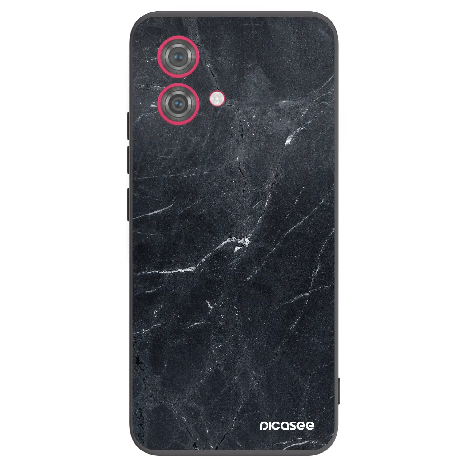 Picasee crna silikonska maskica za Motorola Moto G84 5G - Black marble