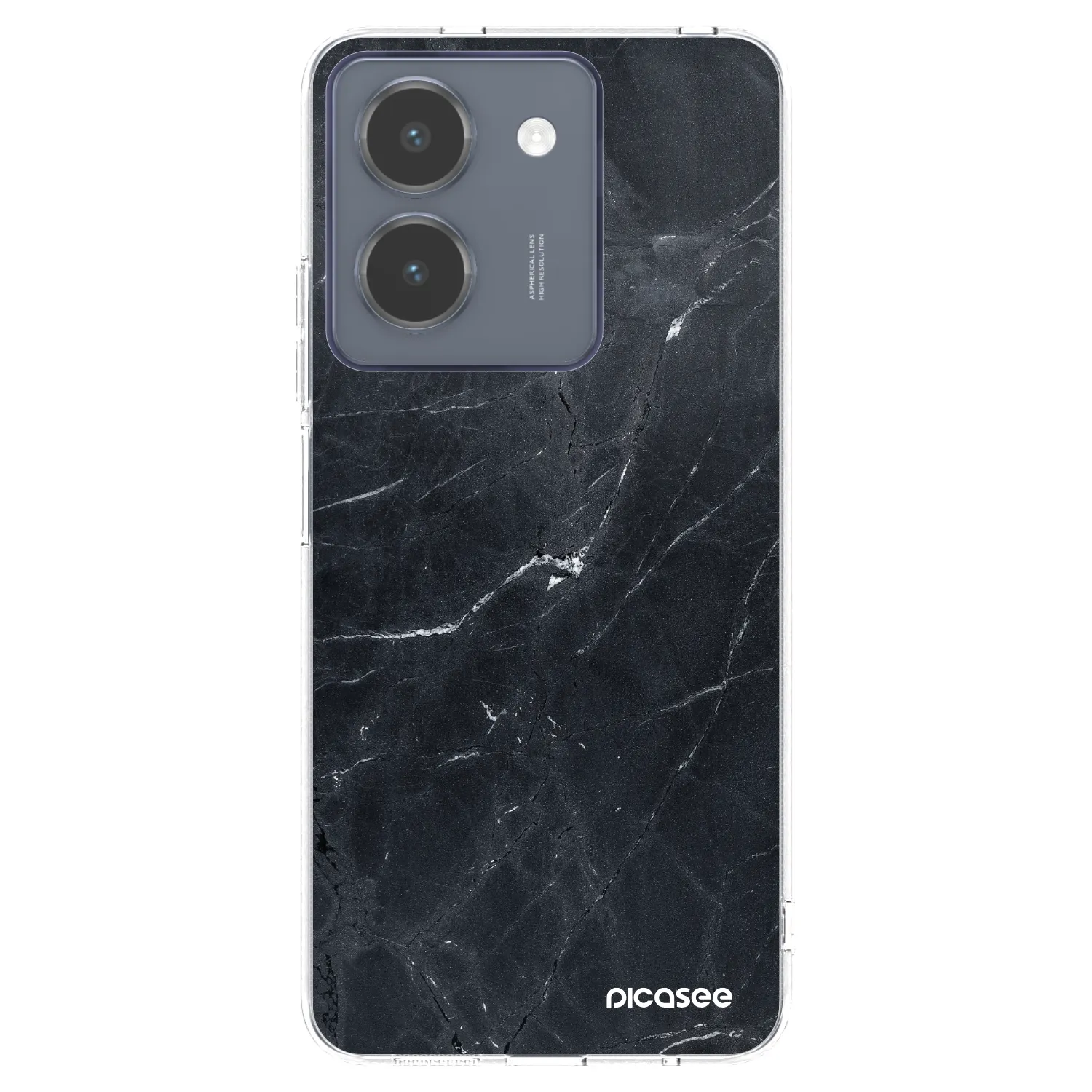 Picasee silikonska prozirna maskica za Vivo Y36 4G - Black marble