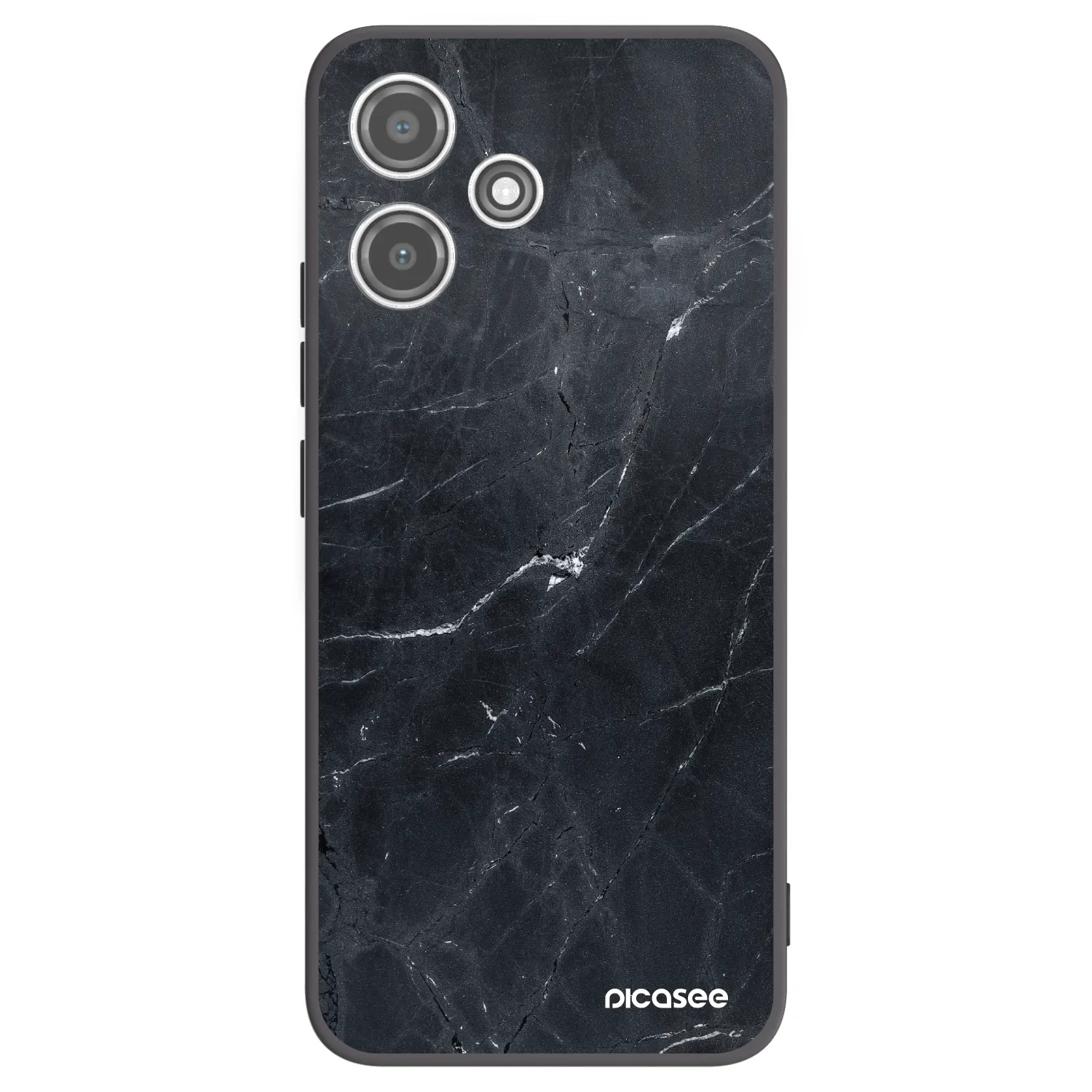 Picasee crna silikonska maskica za Xiaomi Redmi 12 5G - Black marble