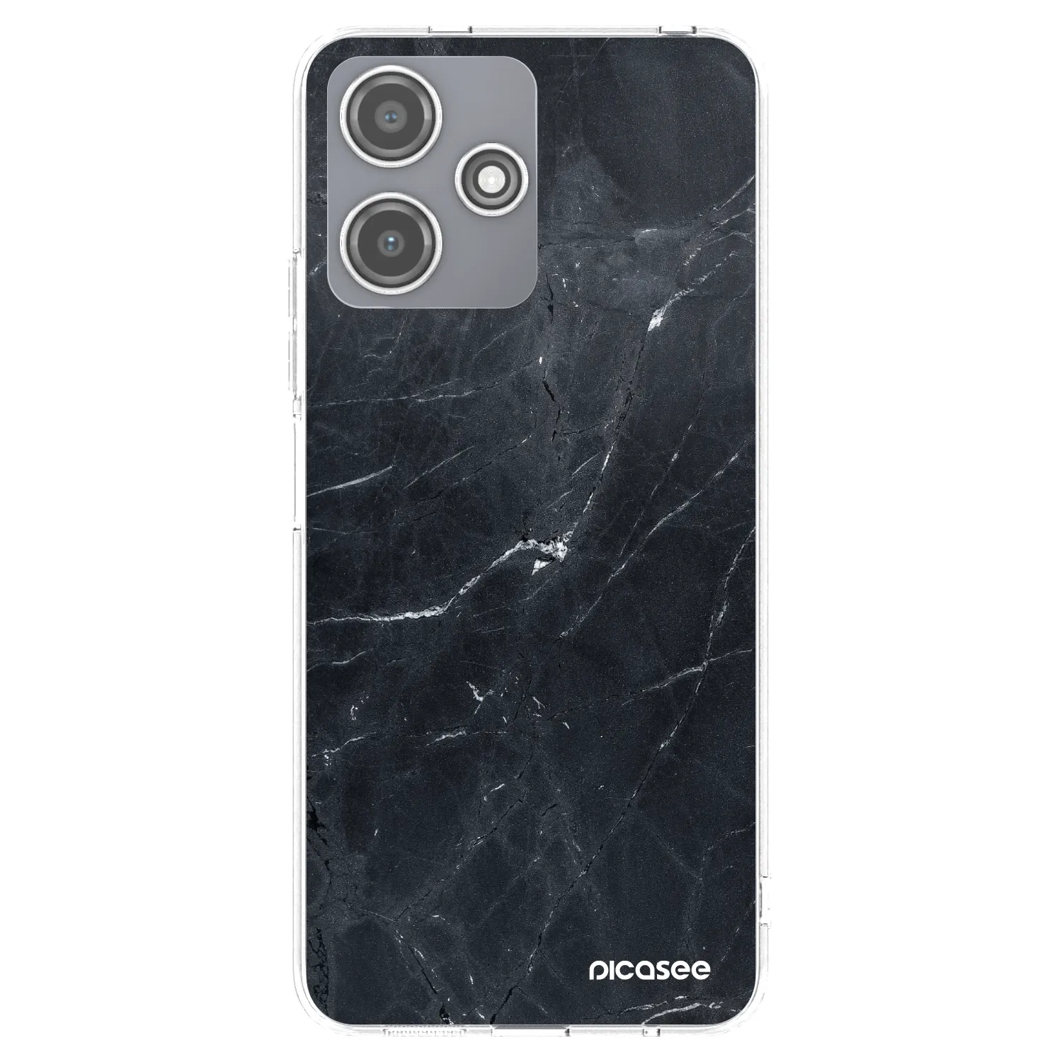 Picasee silikonska prozirna maskica za Xiaomi Redmi 12 5G - Black marble