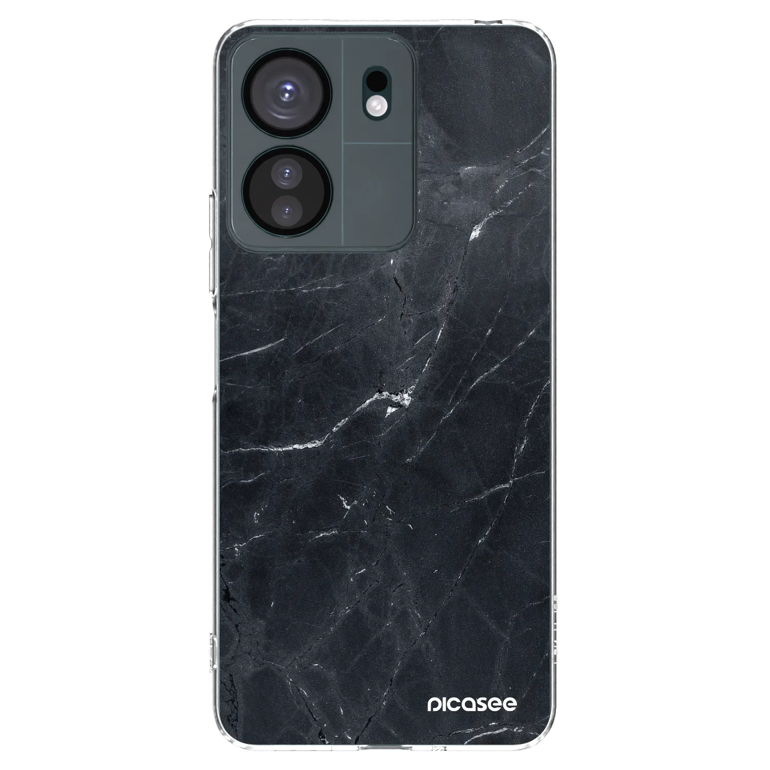 Picasee silikonska prozirna maskica za Xiaomi Redmi 13C 4G - Black marble