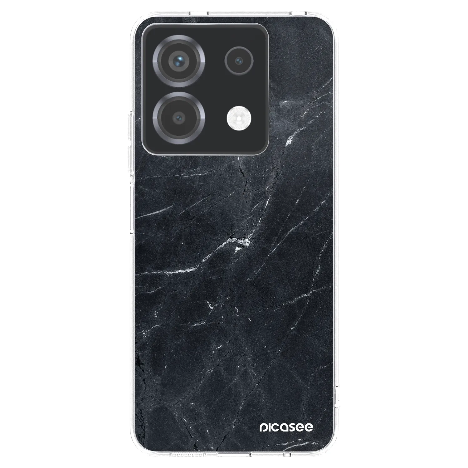 Picasee silikonska prozirna maskica za Xiaomi Poco X6 - Black marble