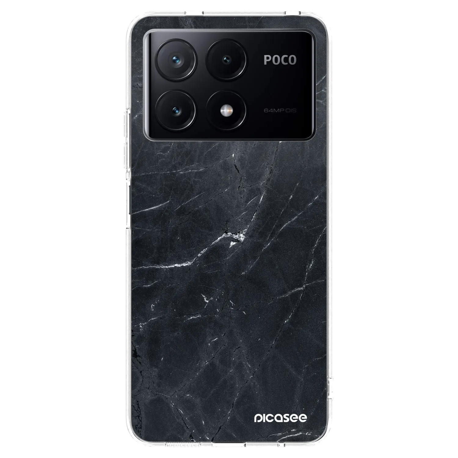 Picasee silikonska prozirna maskica za Xiaomi Poco X6 Pro - Black marble