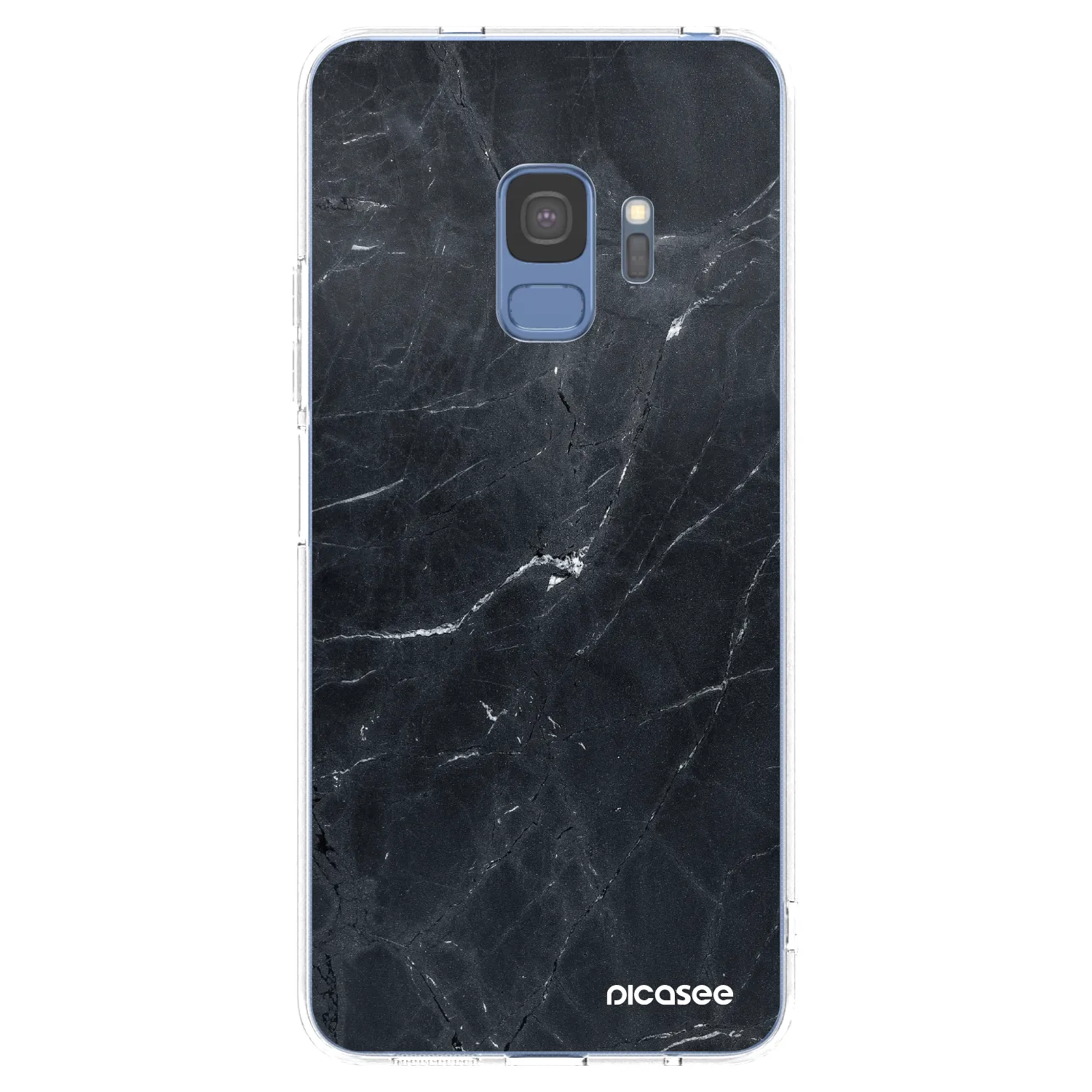 Picasee silikonska prozirna maskica za Samsung Galaxy S9 G960F - Black marble