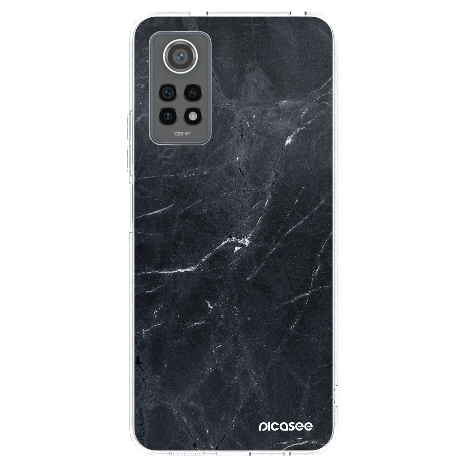 Picasee silikonska prozirna maskica za Xiaomi Redmi Note 12 Pro 4G - Black marble