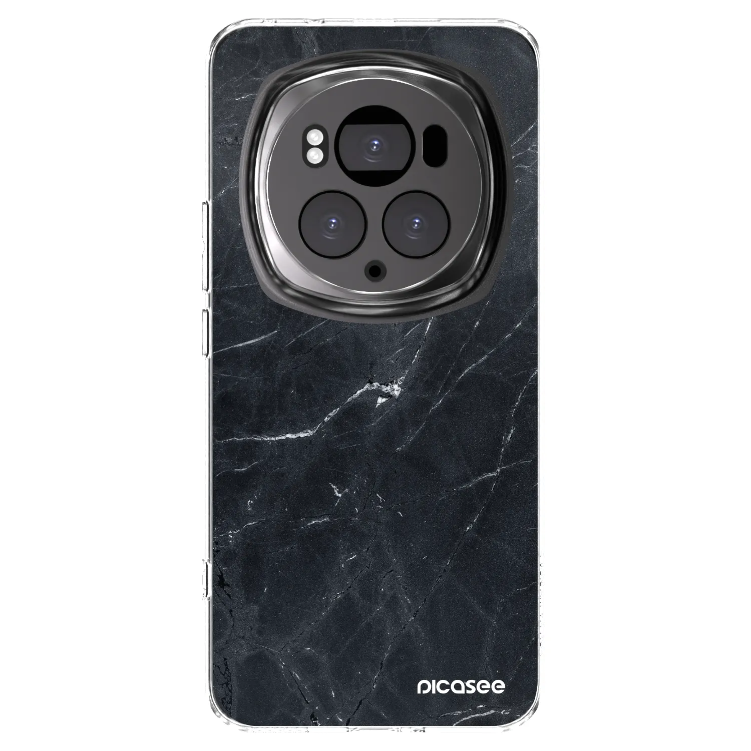 Picasee silikonska prozirna maskica za Honor Magic6 Pro - Black marble