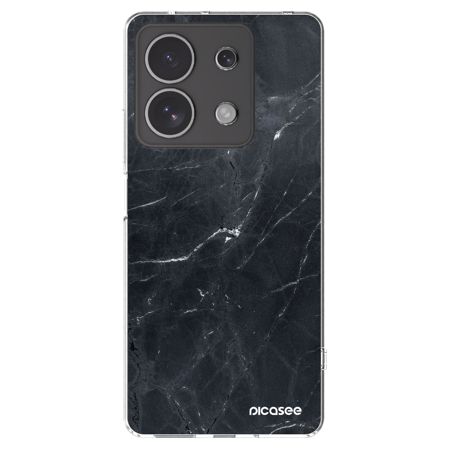 Picasee silikonska prozirna maskica za Xiaomi Redmi Note 13 4G - Black marble