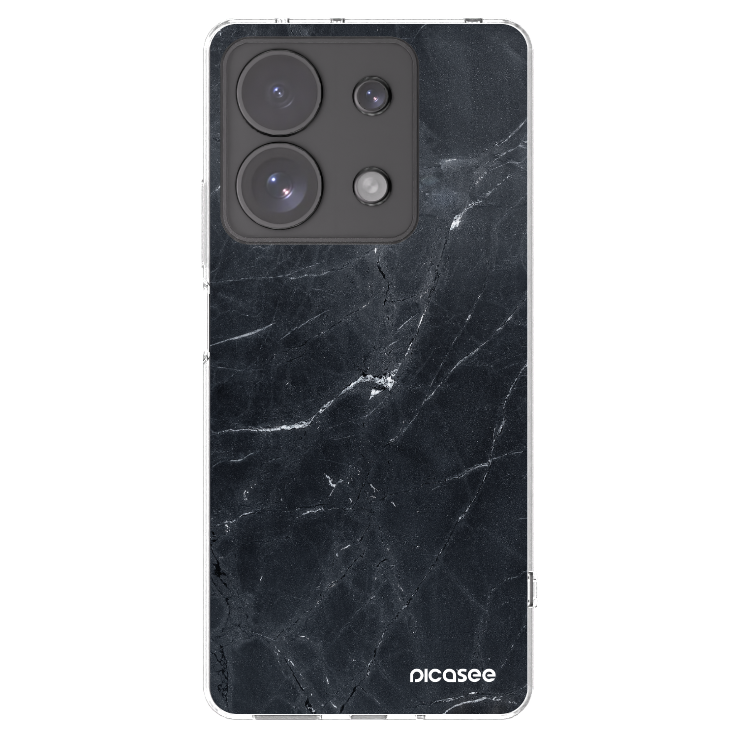 Picasee silikonska prozirna maskica za Xiaomi Redmi Note 13 Pro 4G - Black marble