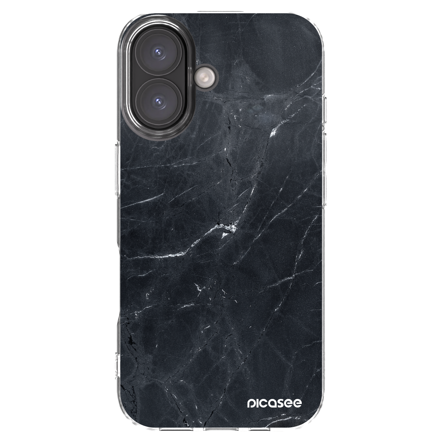 Picasee silikonska prozirna maskica za Apple iPhone 16 - Black marble