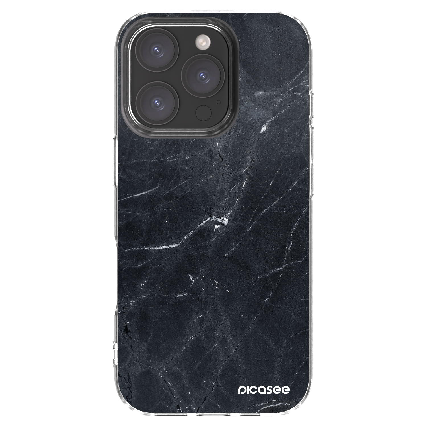 Picasee silikonska prozirna maskica za Apple iPhone 16 Pro - Black marble