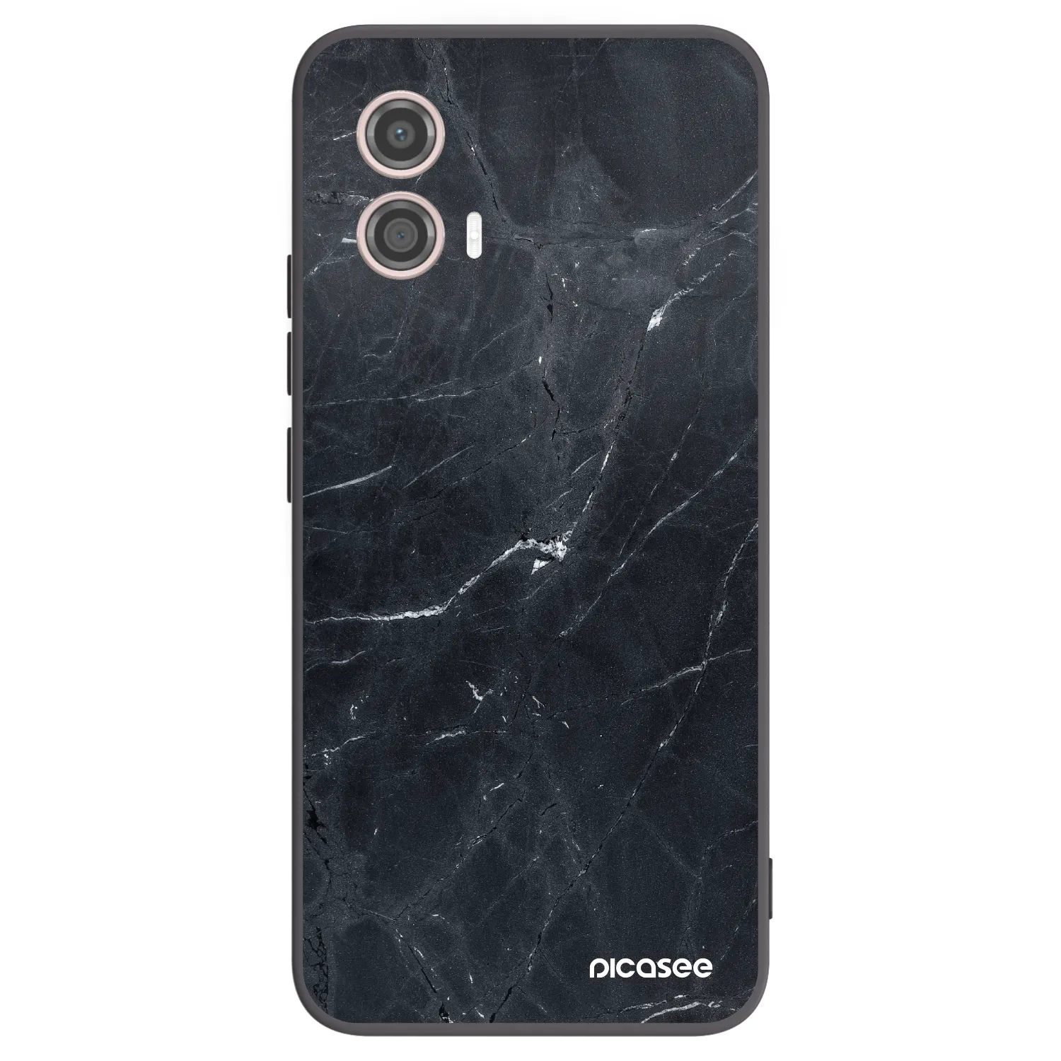 Picasee crna silikonska maskica za Motorola Moto G53 5G - Black marble