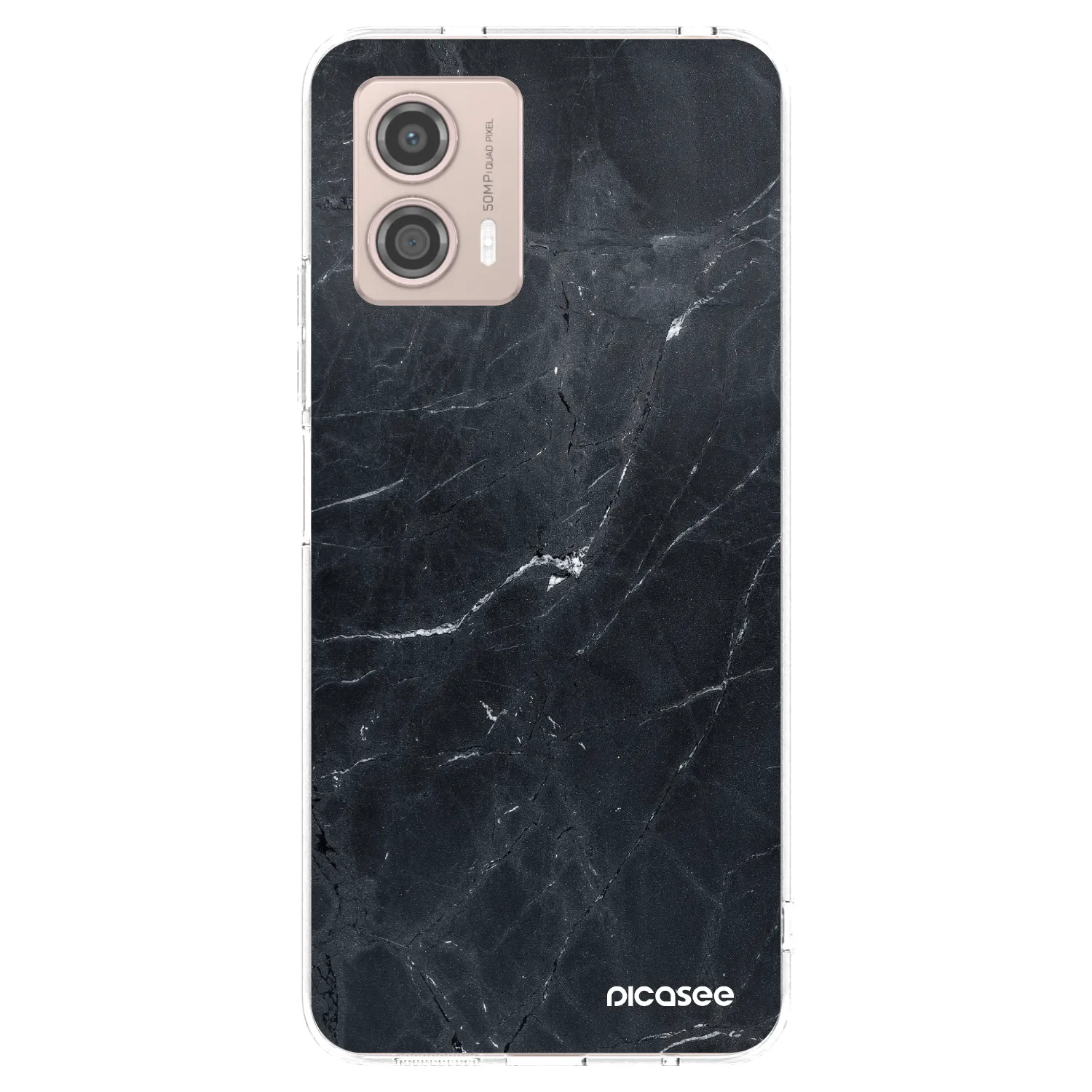 Picasee silikonska prozirna maskica za Motorola Moto G53 5G - Black marble