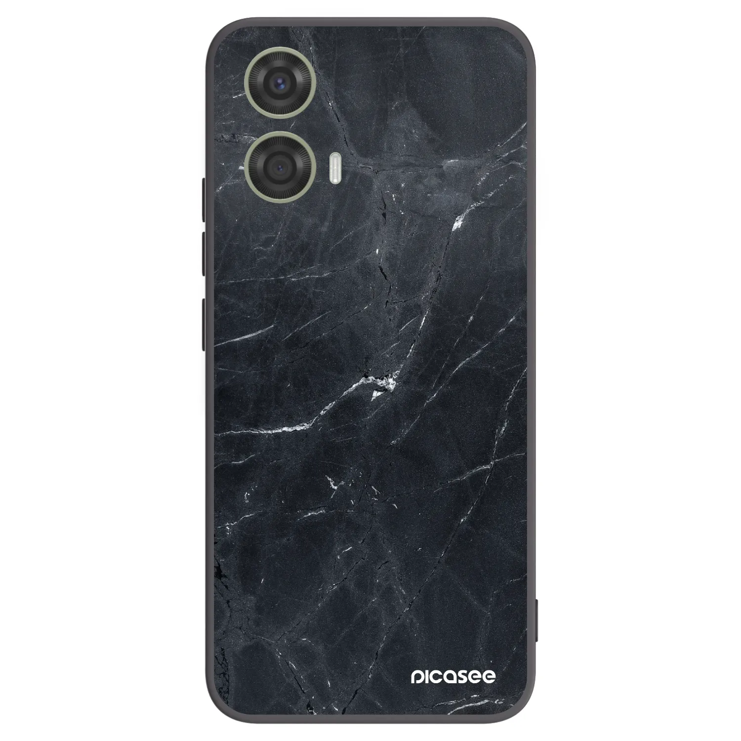 Picasee crna silikonska maskica za Motorola Moto G24 - Black marble