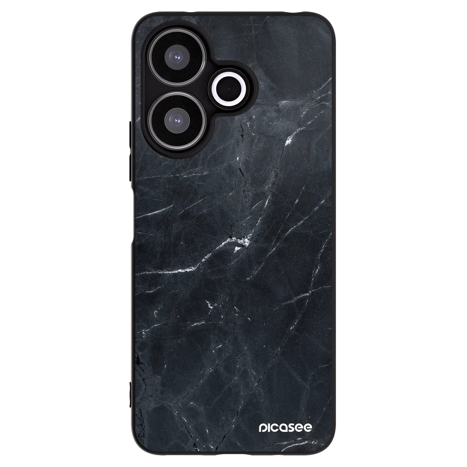 Picasee crna silikonska maskica za Xiaomi Redmi 13 4G - Black marble