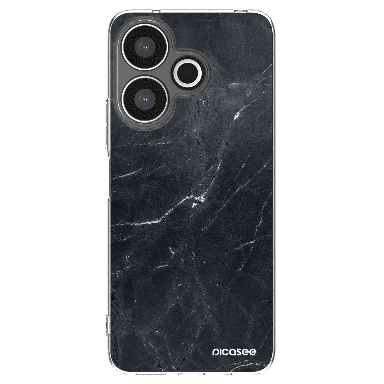 Picasee silikonska prozirna maskica za Xiaomi Redmi 13 4G - Black marble