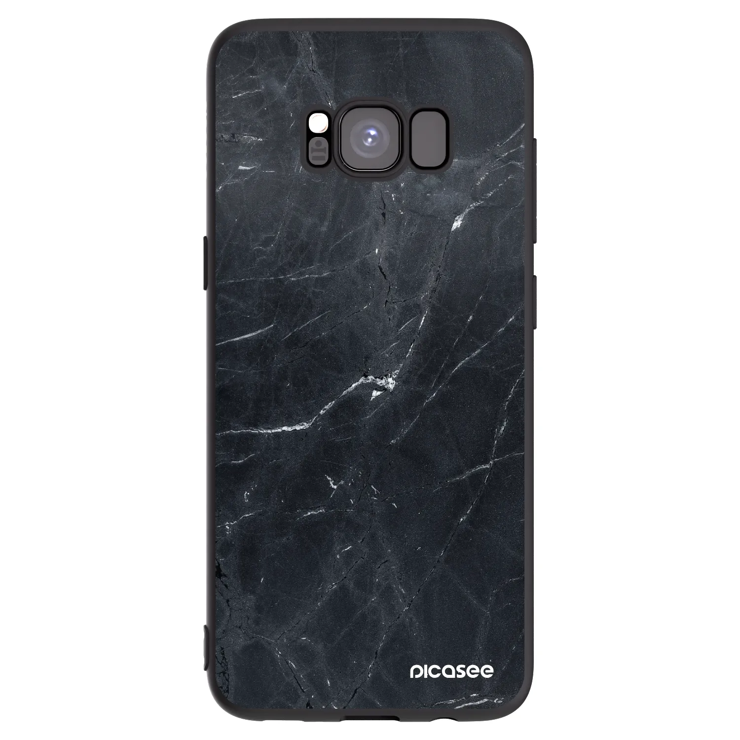 Picasee crna silikonska maskica za Samsung Galaxy S8 G950F - Black marble