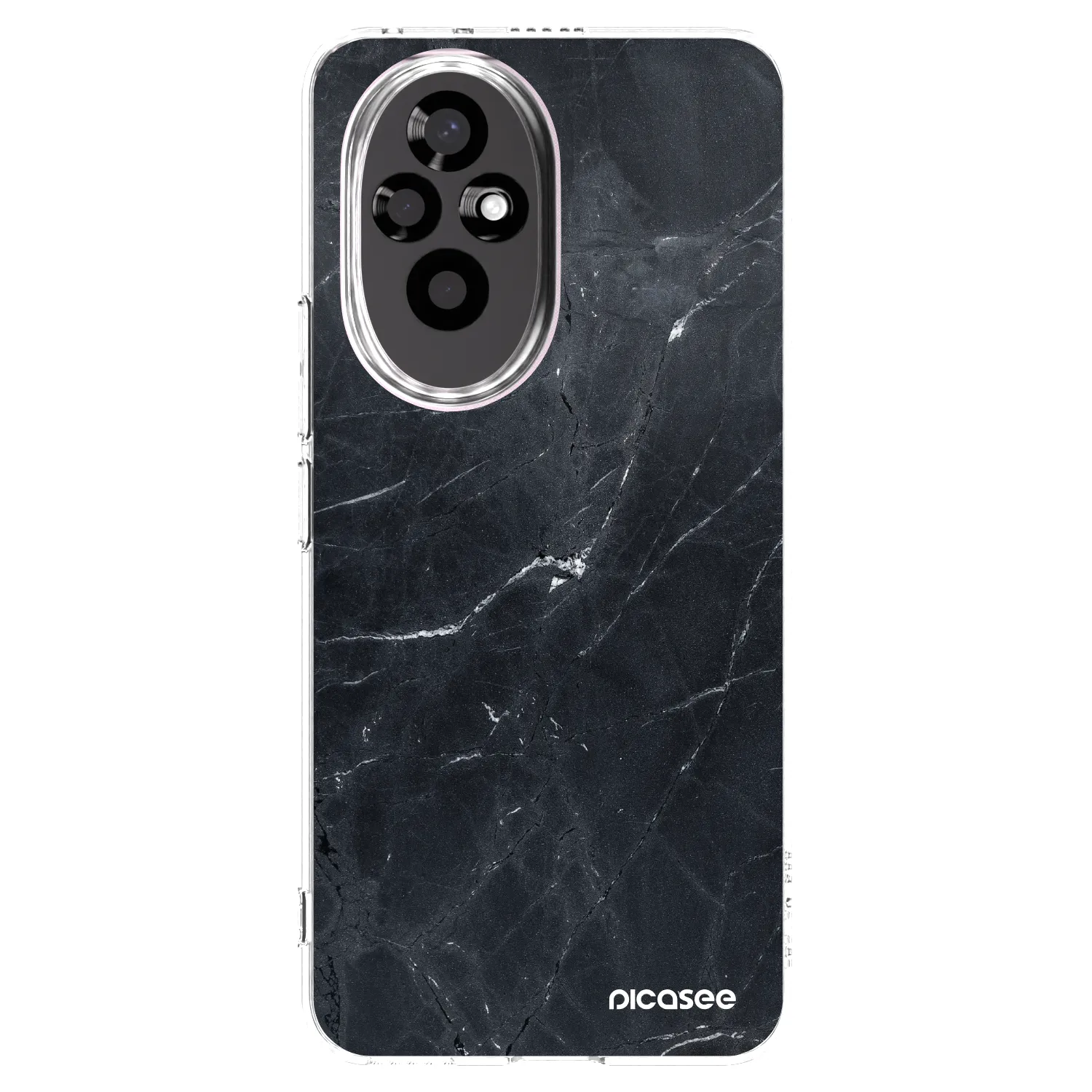Picasee silikonska prozirna maskica za Honor 200 5G - Black marble