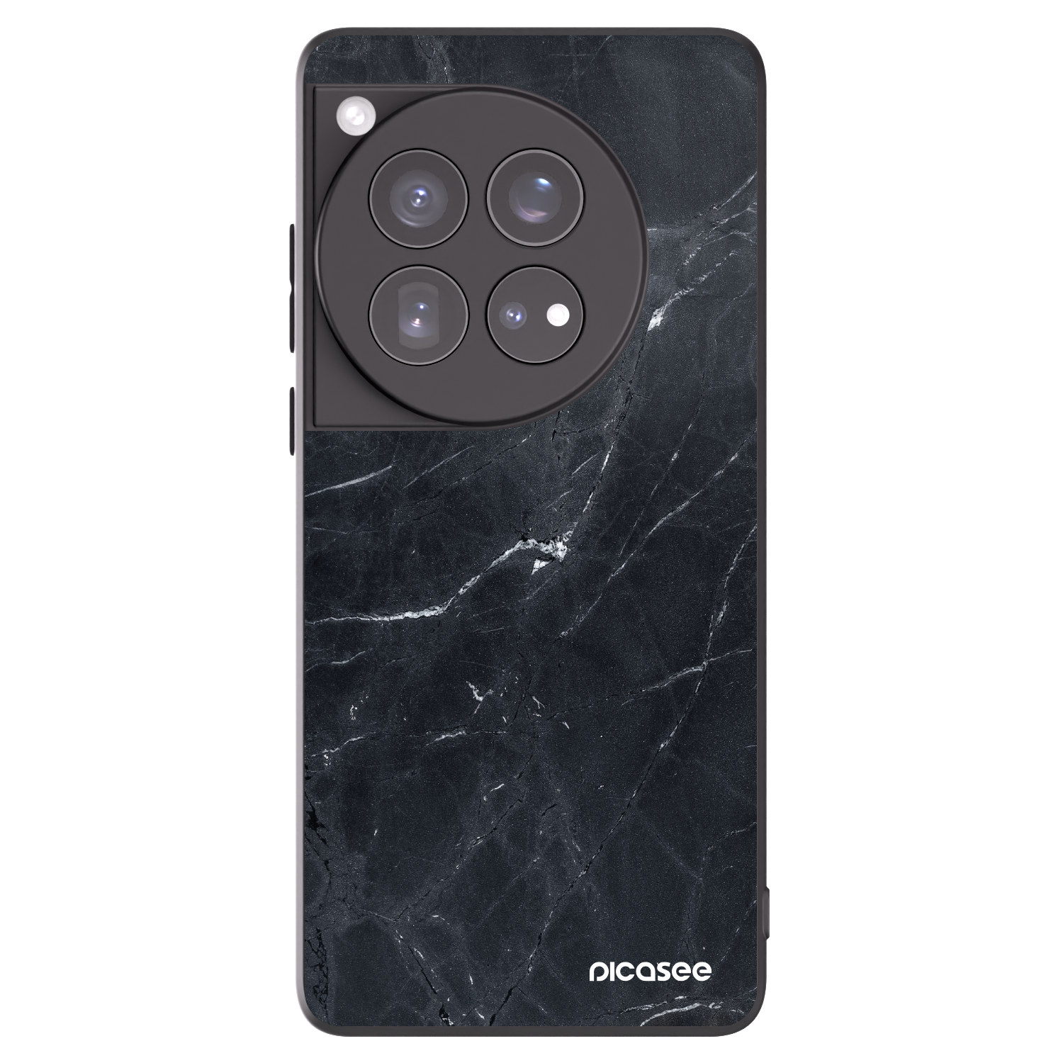 Picasee crna silikonska maskica za OnePlus 12 5G - Black marble