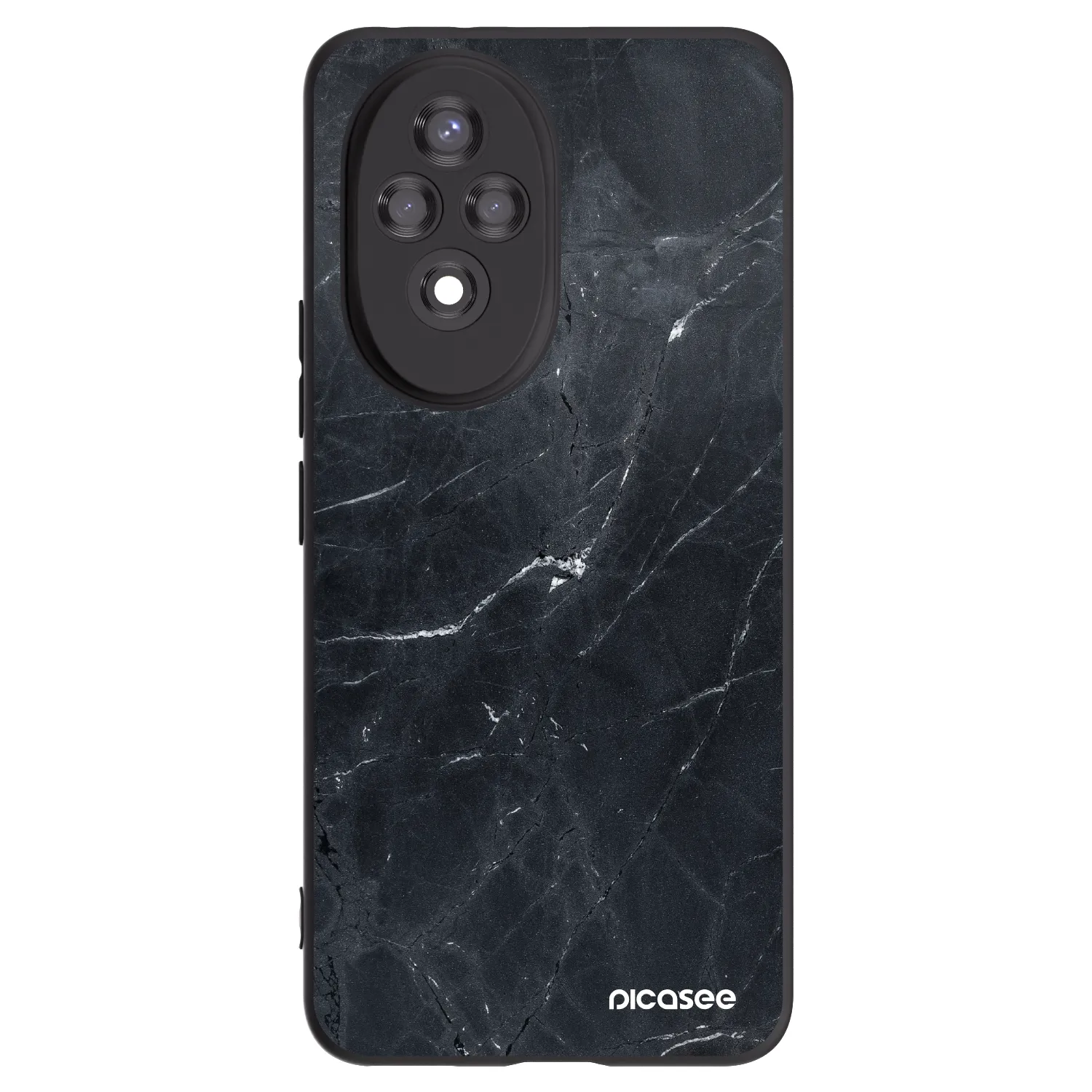 Picasee crna silikonska maskica za Honor 200 Pro 5G - Black marble