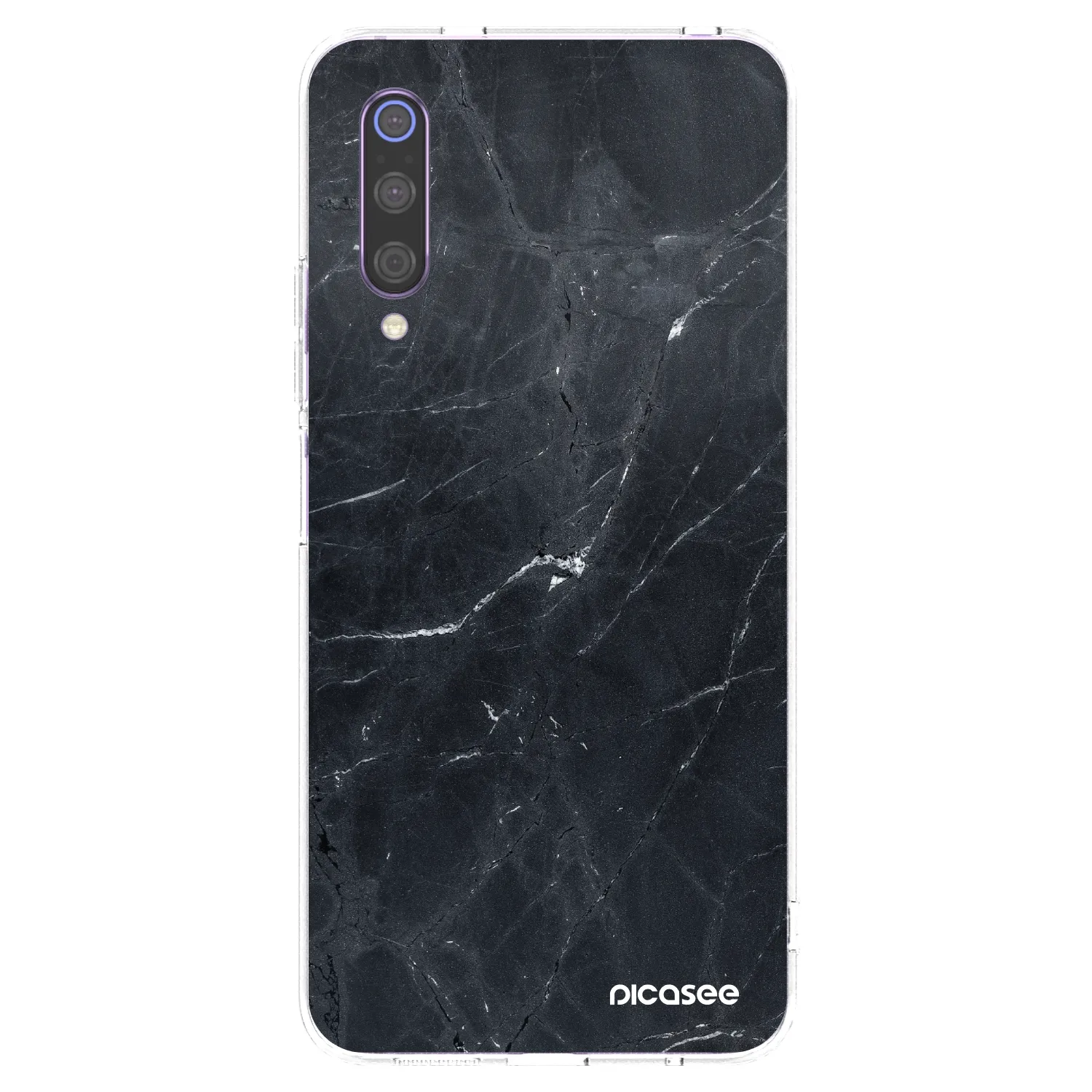 Picasee silikonska prozirna maskica za Xiaomi Mi 9 - Black marble