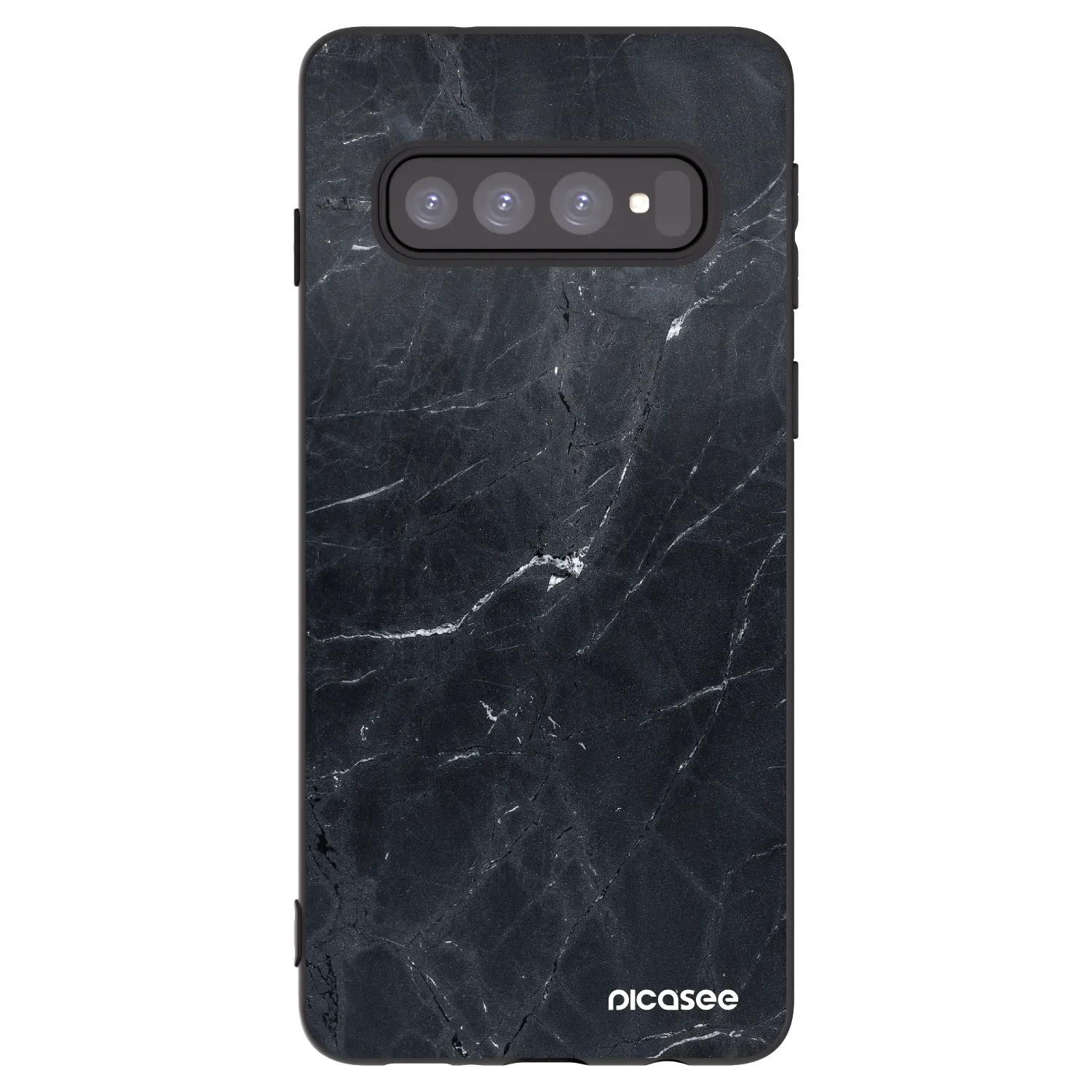 Picasee crna silikonska maskica za Samsung Galaxy S10 G973 - Black marble