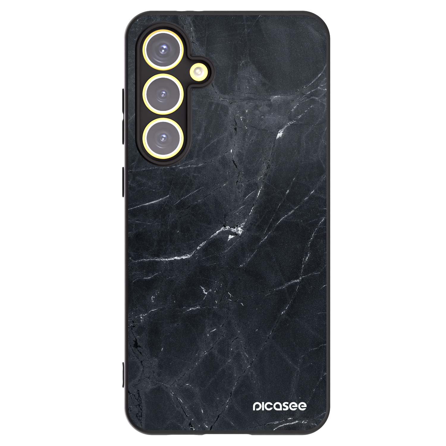 Picasee crna silikonska maskica za Samsung Galaxy S24 FE S721B - Black marble