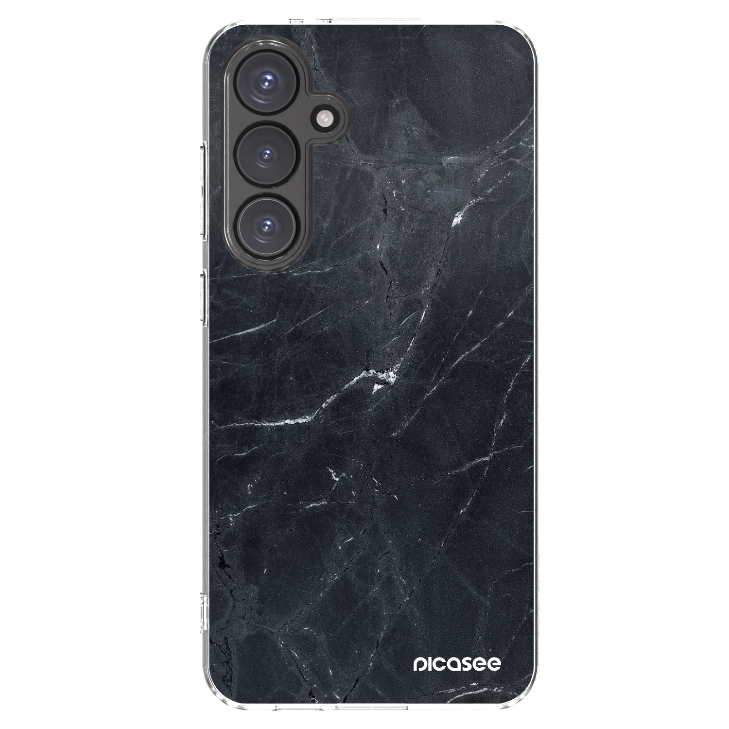 Picasee silikonska prozirna maskica za Samsung Galaxy S24 FE S721B - Black marble