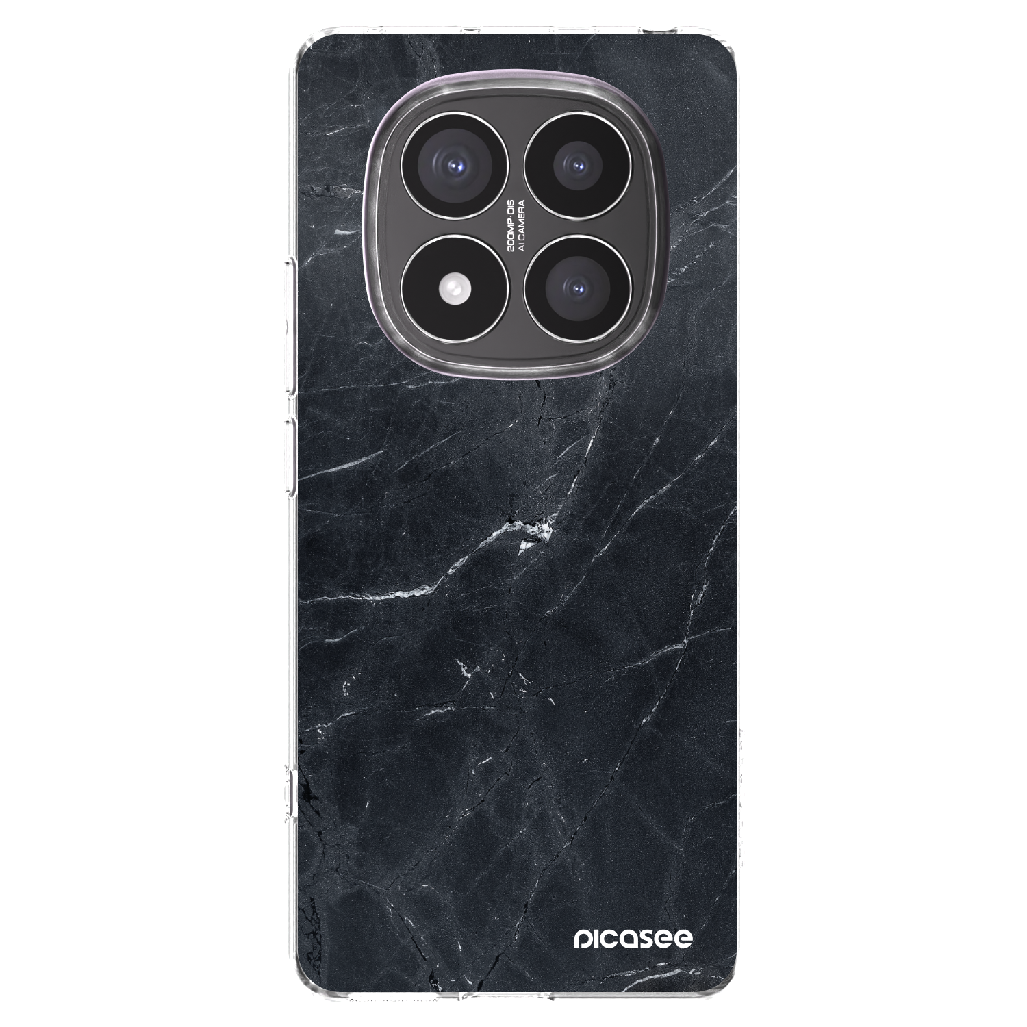 Picasee silikonska prozirna maskica za Xiaomi Redmi Note 14 Pro+ 5G - Black marble