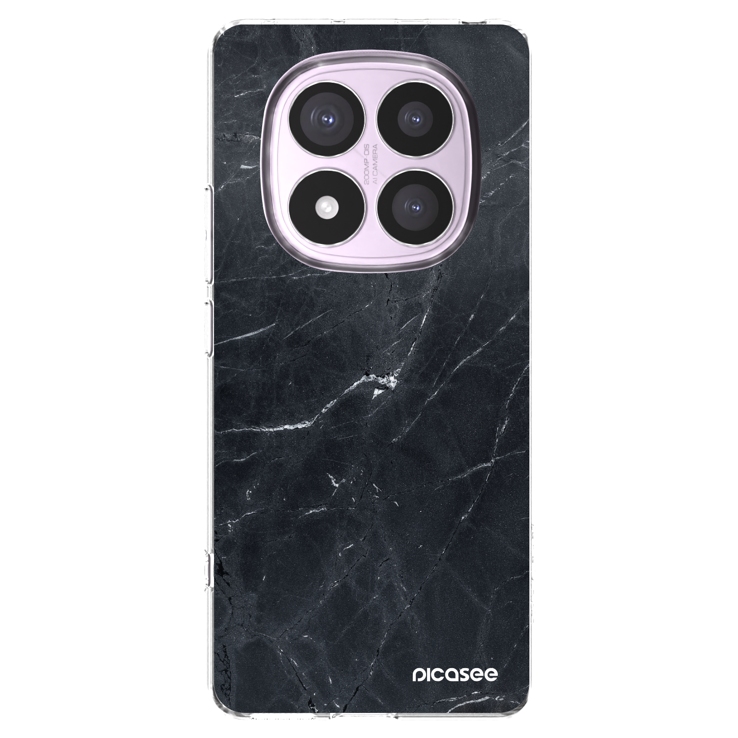 Picasee silikonska prozirna maskica za Xiaomi Redmi Note 14 Pro 5G - Black marble