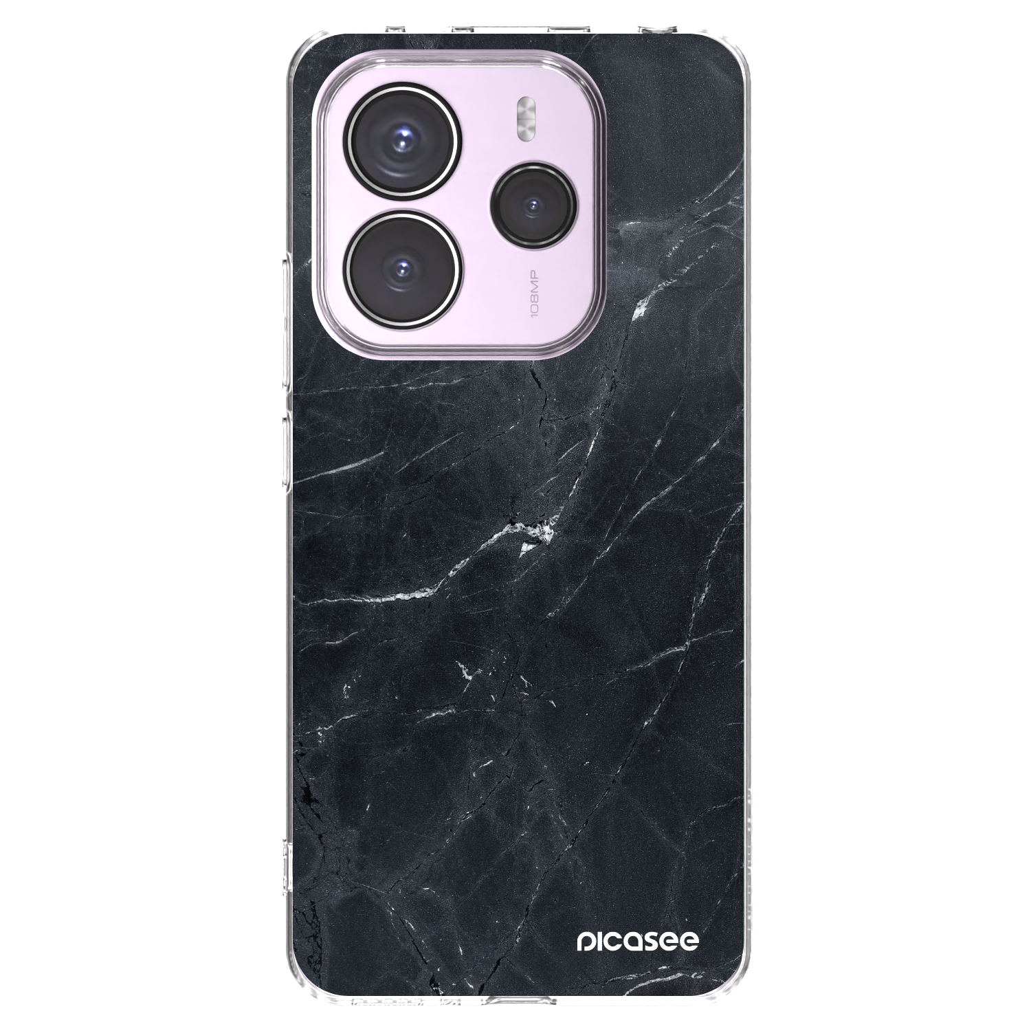 Picasee silikonska prozirna maskica za Xiaomi Redmi Note 14 5G - Black marble