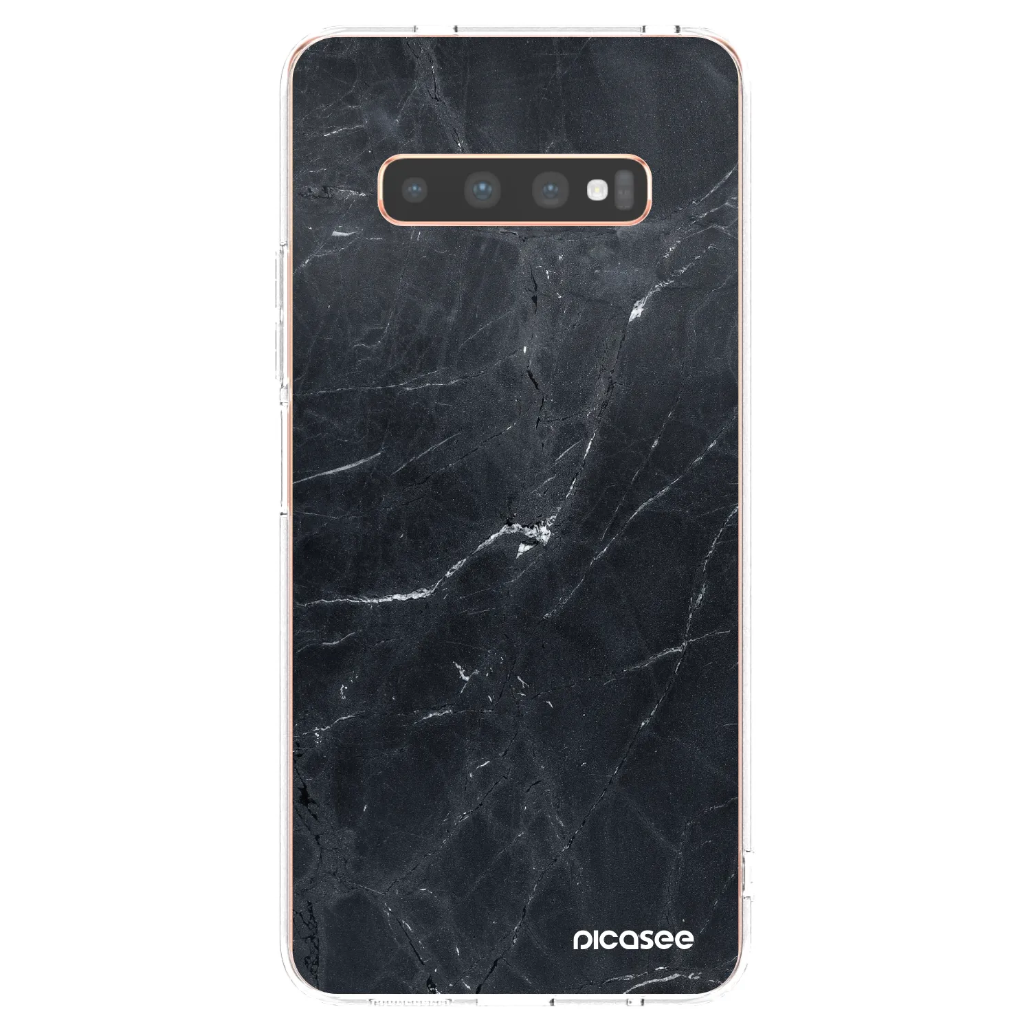 Picasee silikonska prozirna maskica za Samsung Galaxy S10 Plus G975 - Black marble