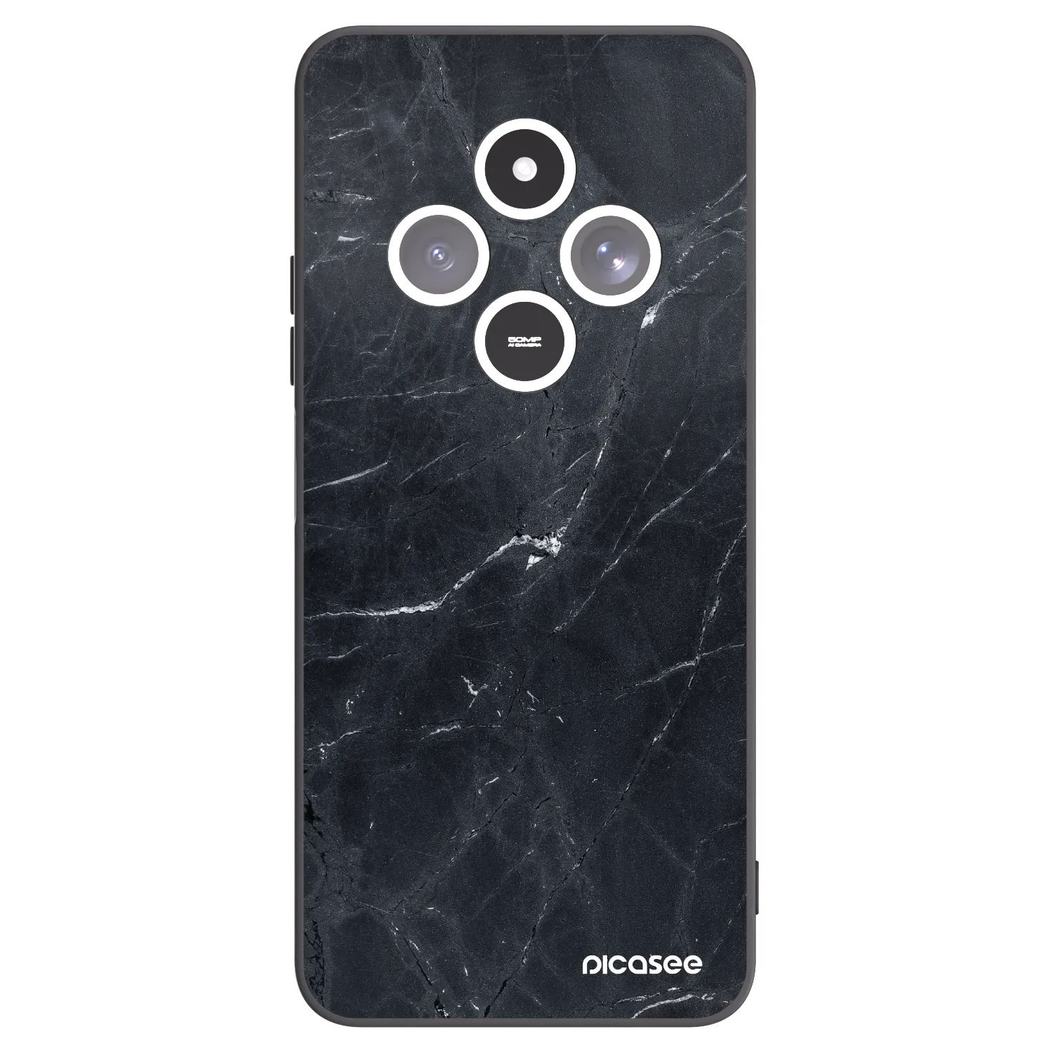 Picasee crna silikonska maskica za Xiaomi Redmi 14C - Black marble