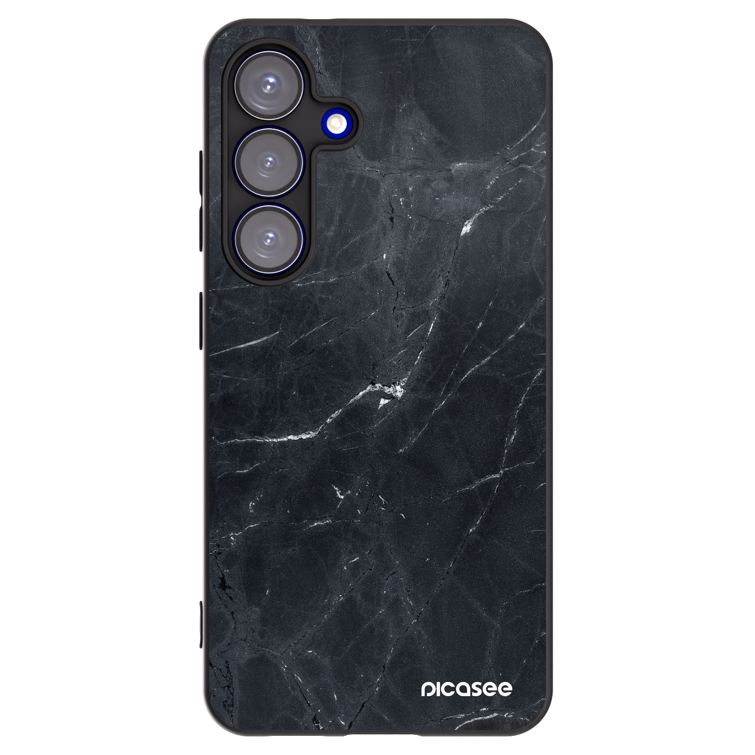 Picasee crna silikonska maskica za Samsung Galaxy S25 5G - Black marble
