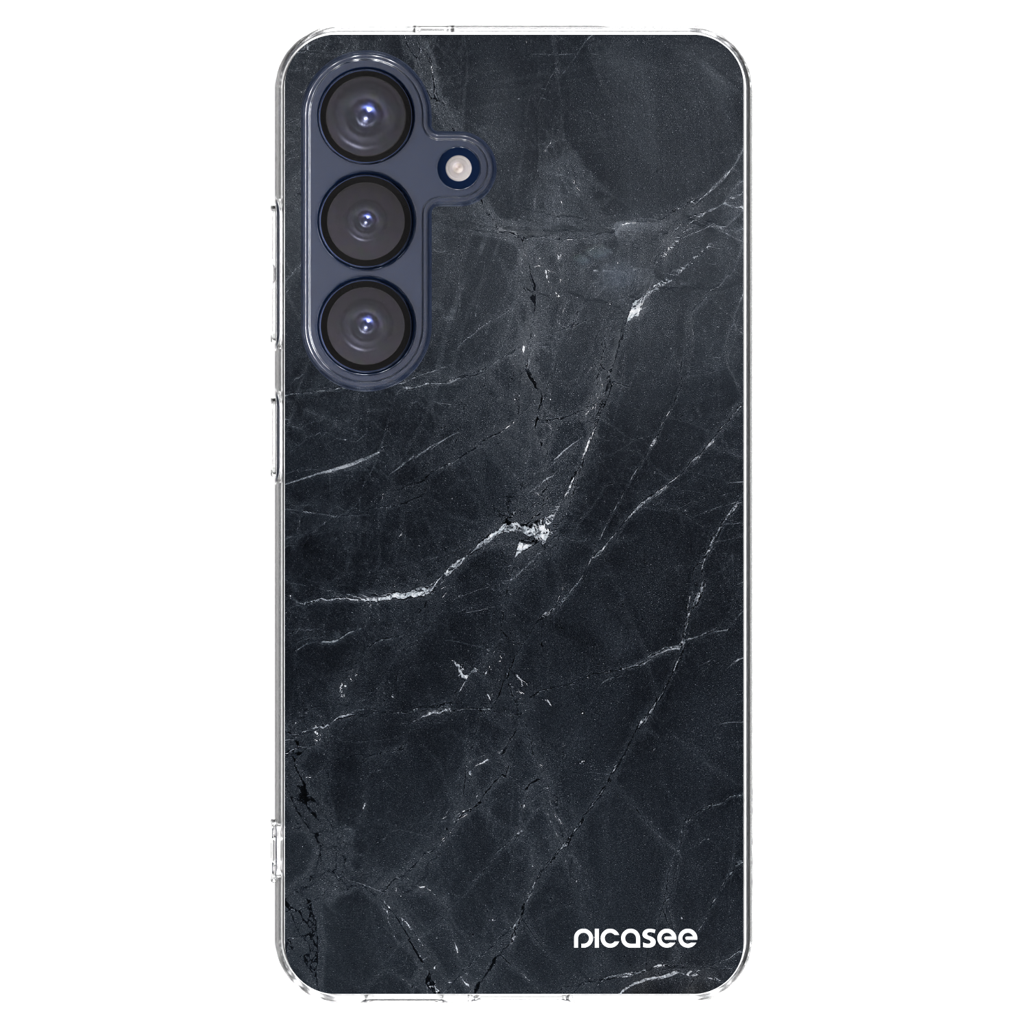 Picasee silikonska prozirna maskica za Samsung Galaxy S25 5G - Black marble