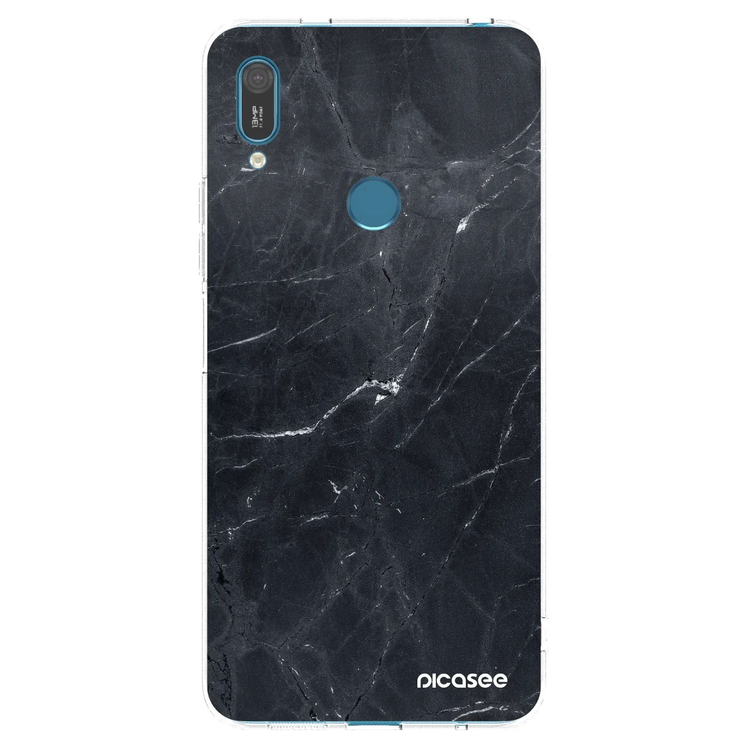 Picasee silikonska prozirna maskica za Huawei Y7 2019 - Black marble