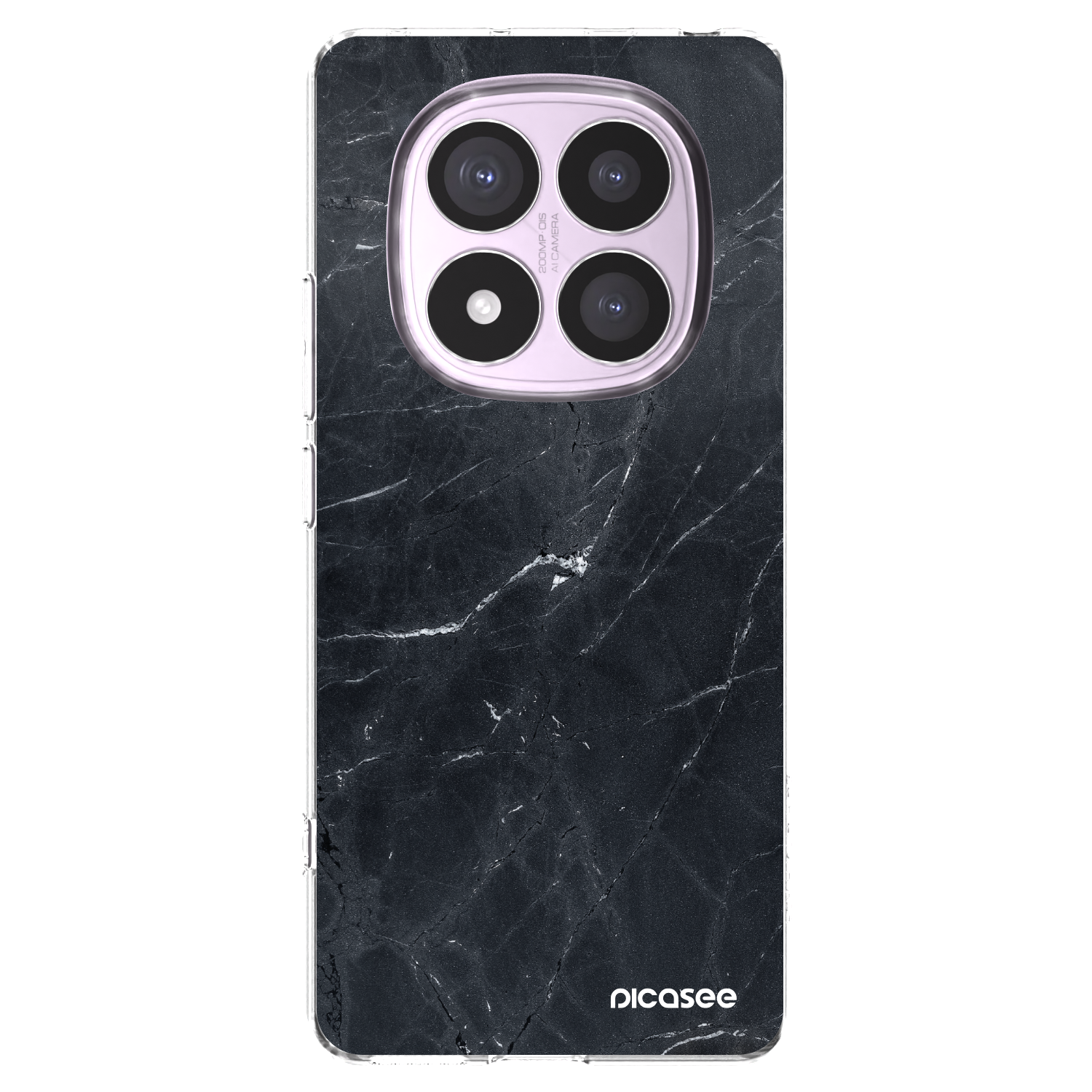 Picasee silikonska prozirna maskica za Xiaomi Redmi Note 14 Pro 4G - Black marble