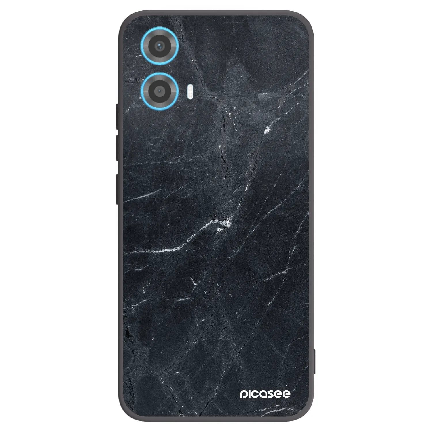 Picasee crna silikonska maskica za Motorola Moto G34 5G - Black marble